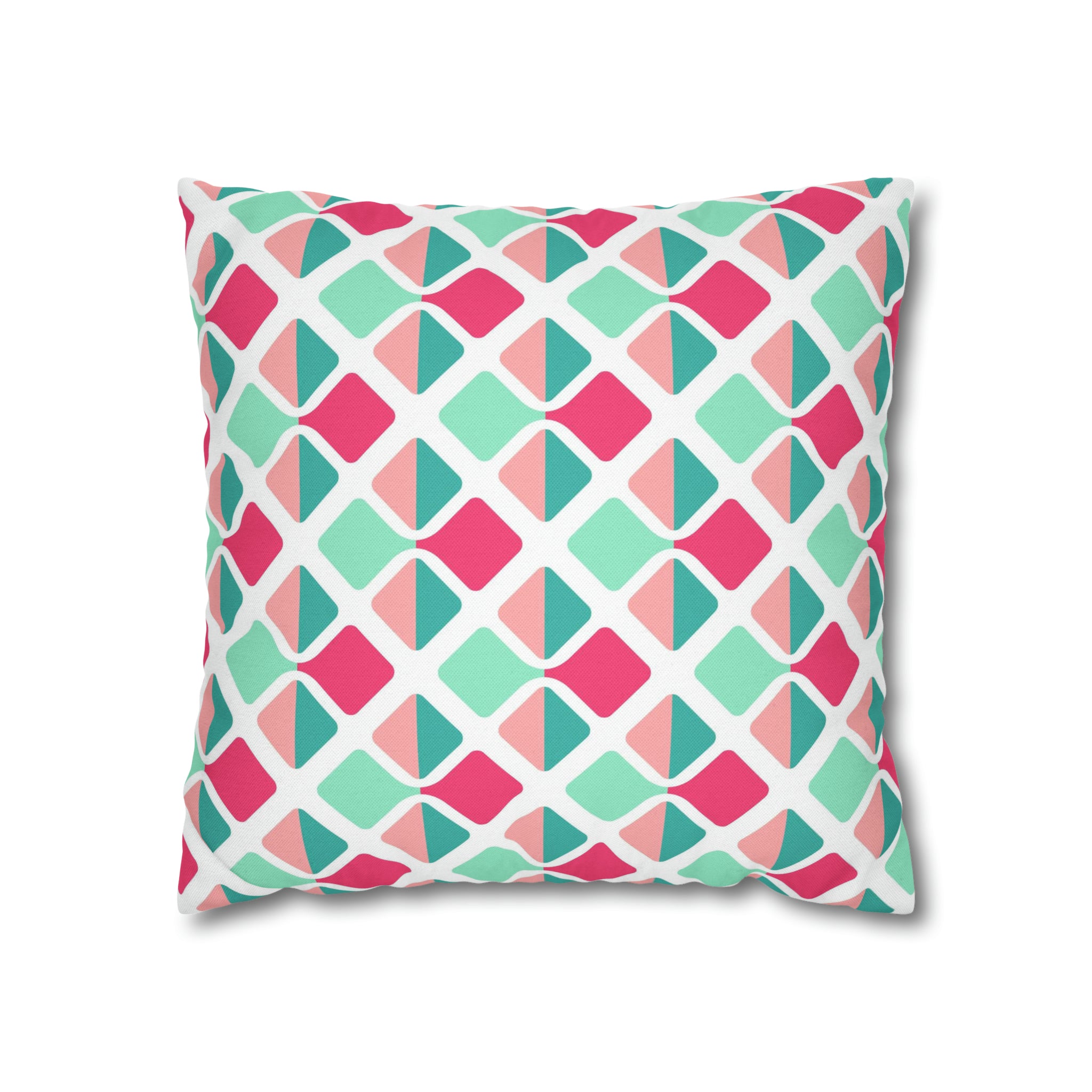 Modern Abstract Pillow Cover | Magenta Pink, Mint Green