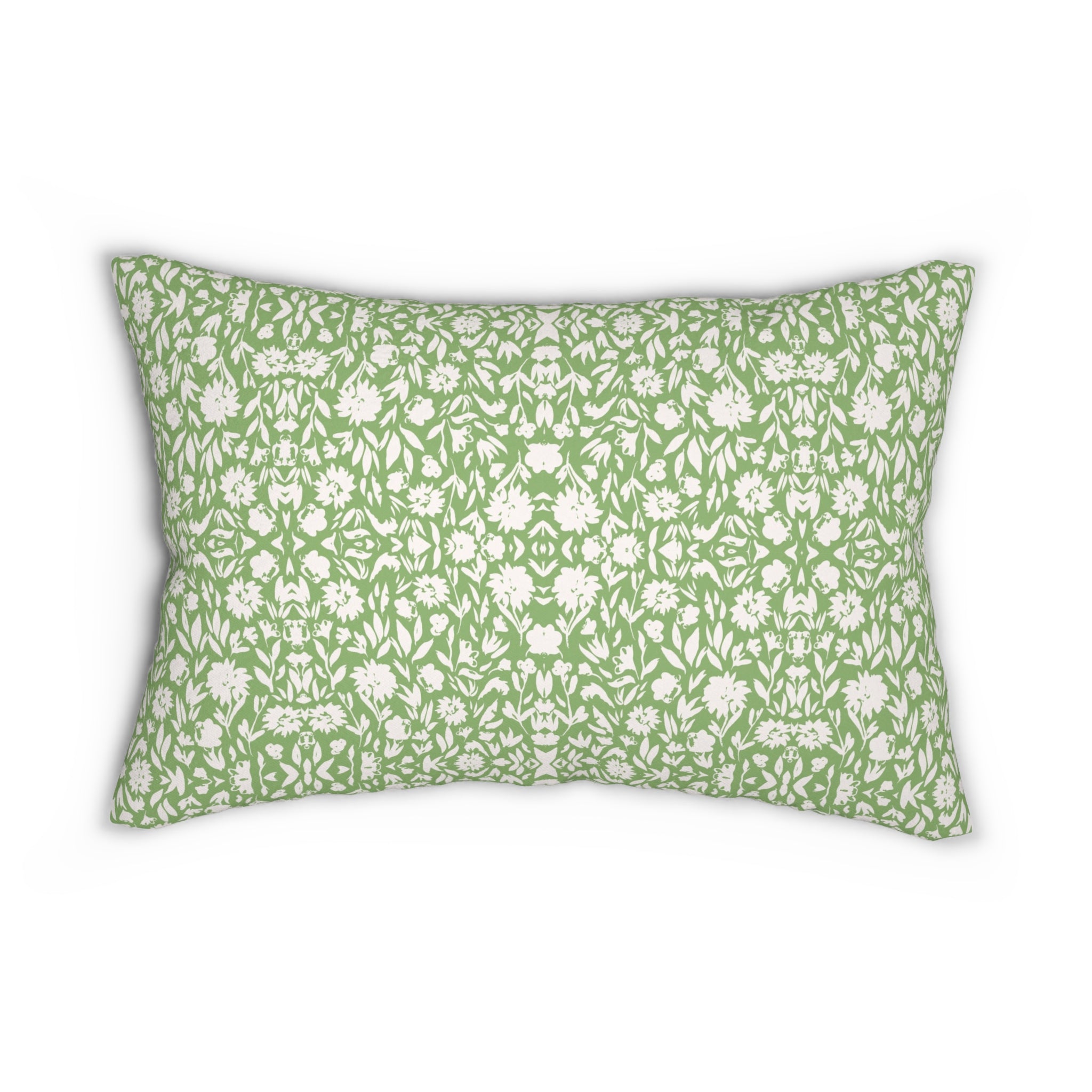 Floral Lumbar Pillow | Sage Green, Grandmillenial Decor