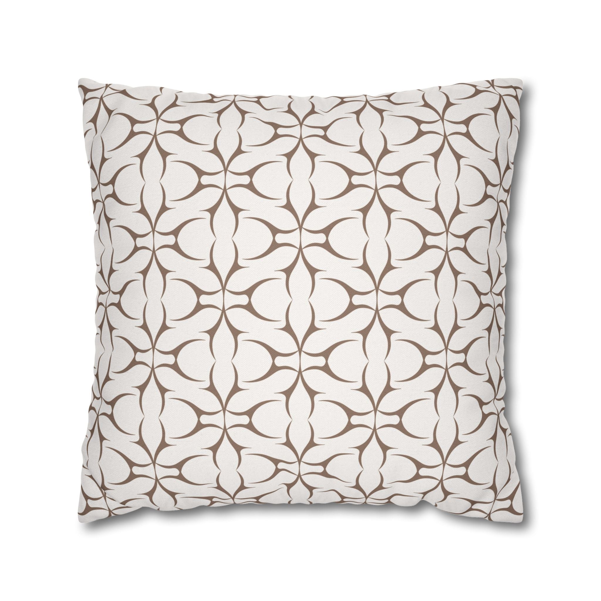 Abstract Pillow Cover | Taupe Beige Art Nouveau Pattern