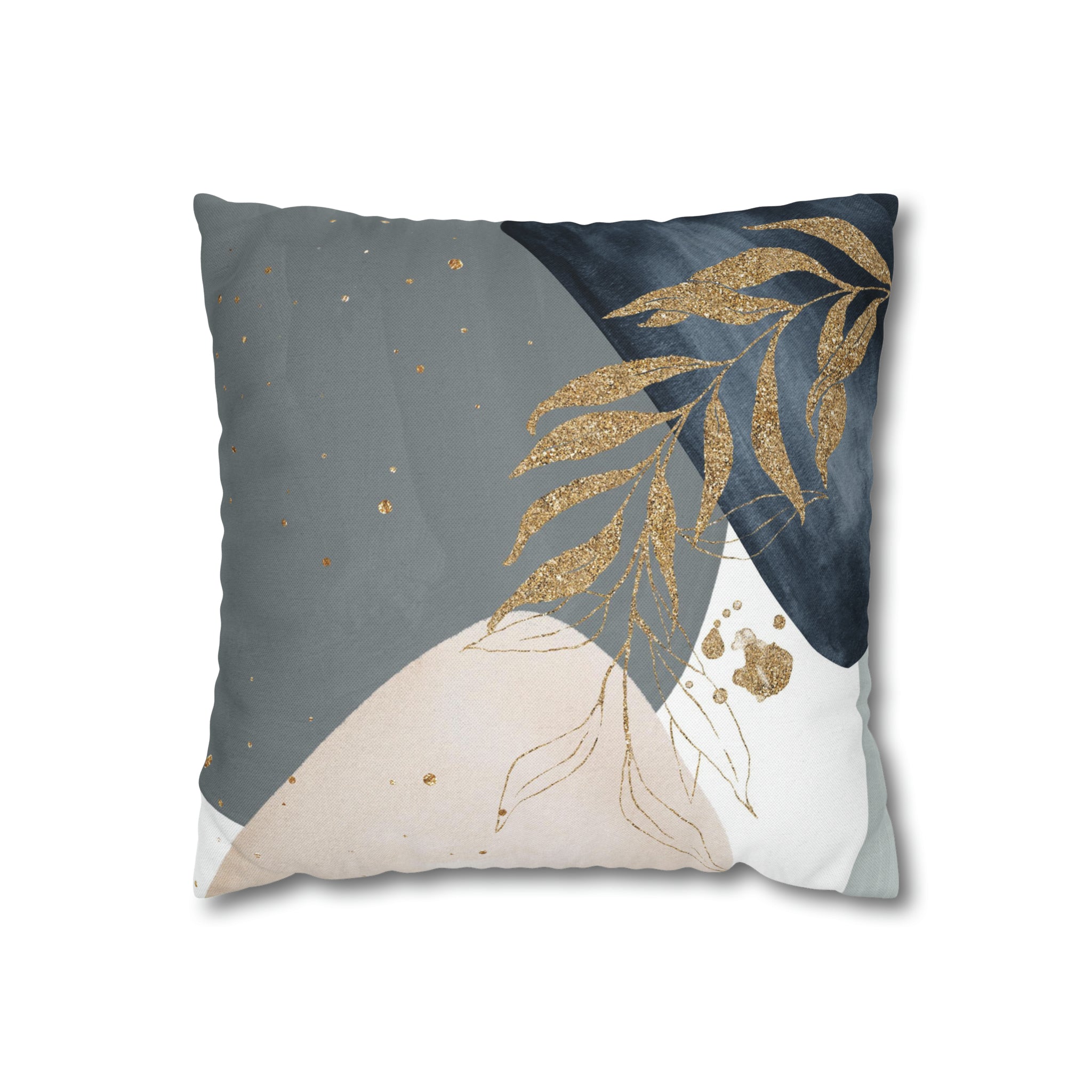 Abstract Pillow Cover | Boho Grey Navy Blue, Beige