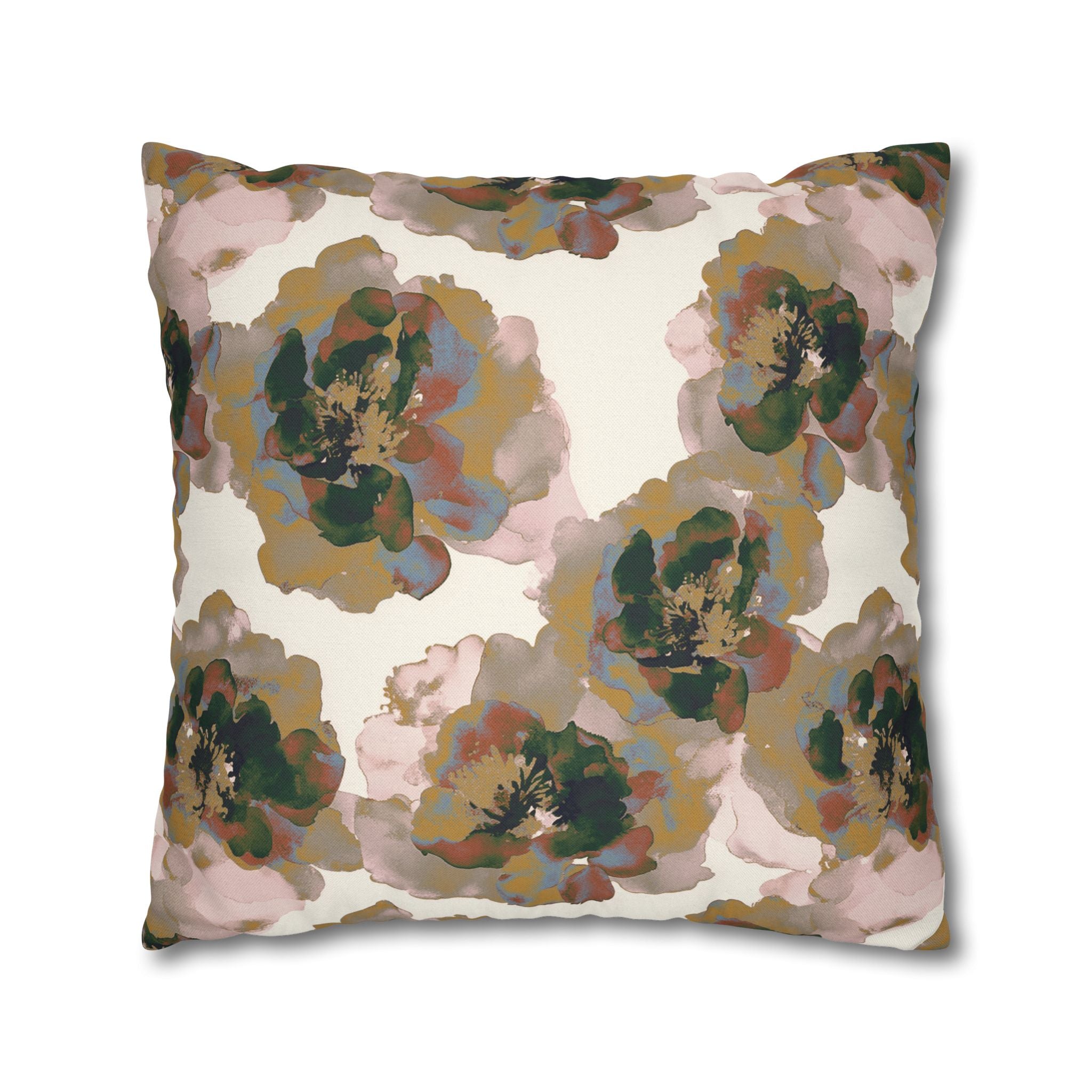 Floral Throw Pillow Cover, Grandmillenial Botanical Modern Organic Decor Cushion
