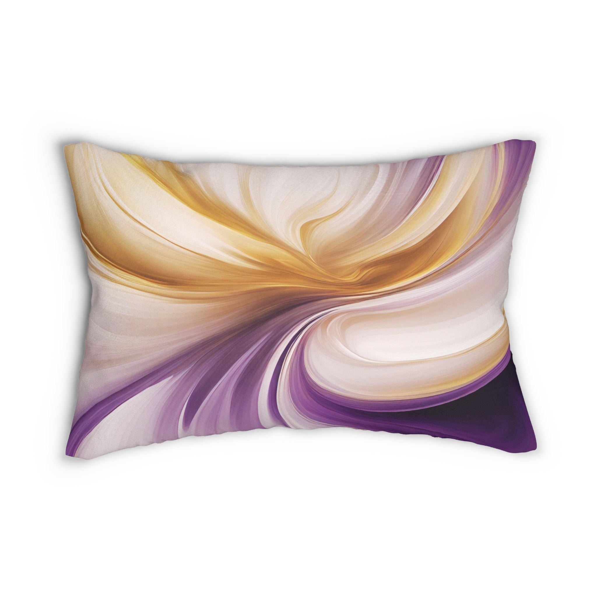 Abstract Lumbar Pillow | Beige, Purple White