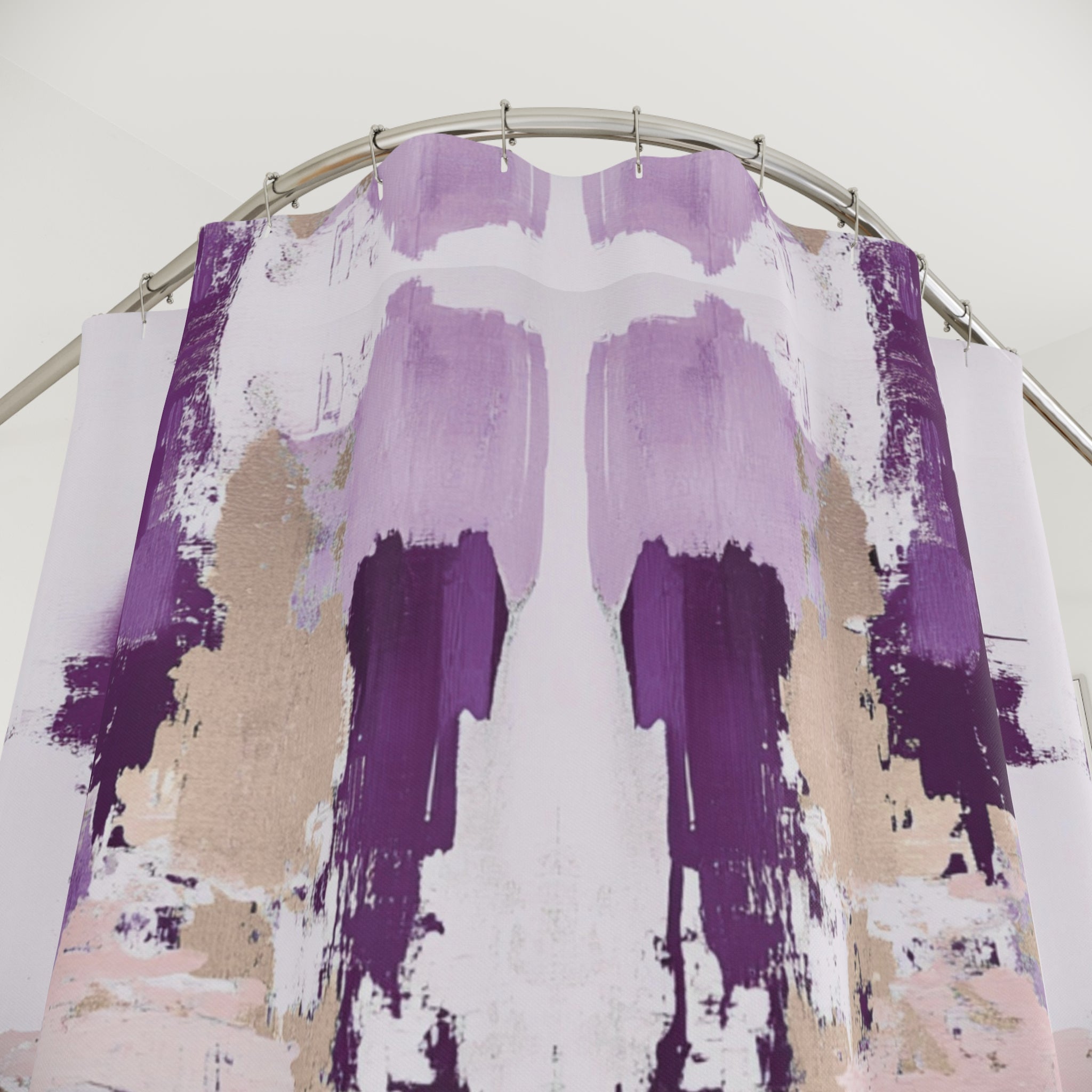 Abstract Shower Curtain | Purple Lavender Mirrored Art