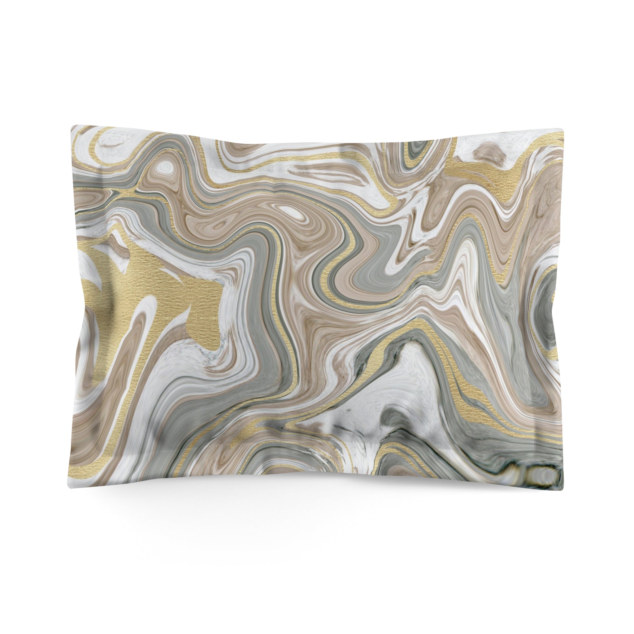 Bedding Pillow Sham | Neutral Beige, Gray Marble