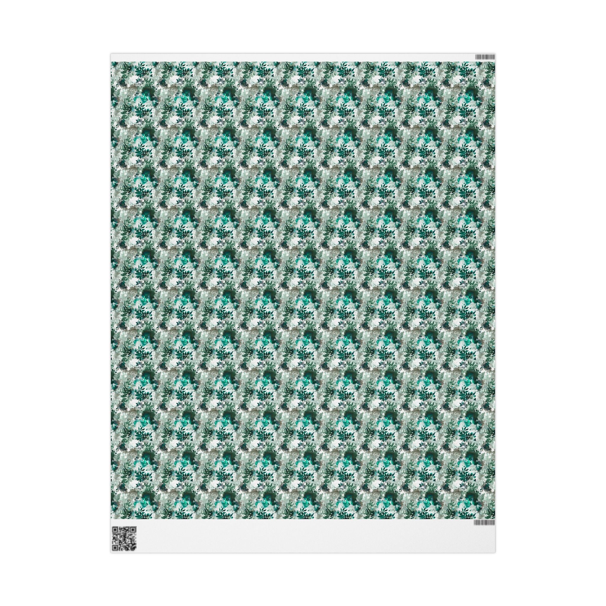 Abstract Leaves Wrapping Paper | Emerald Green Floral Gift Wrap for the Holidays, Birthdays