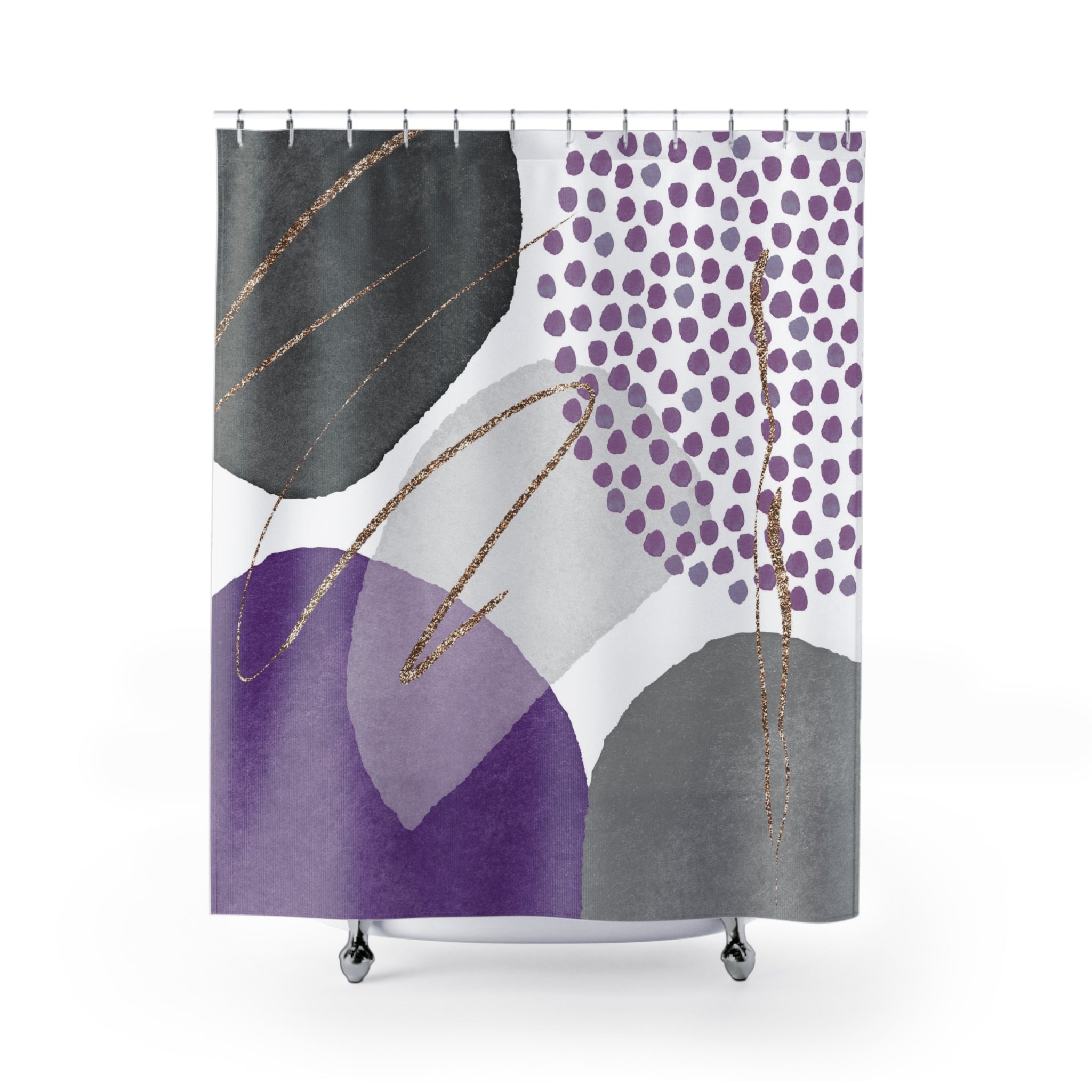 abstract boho fabric shower curtains