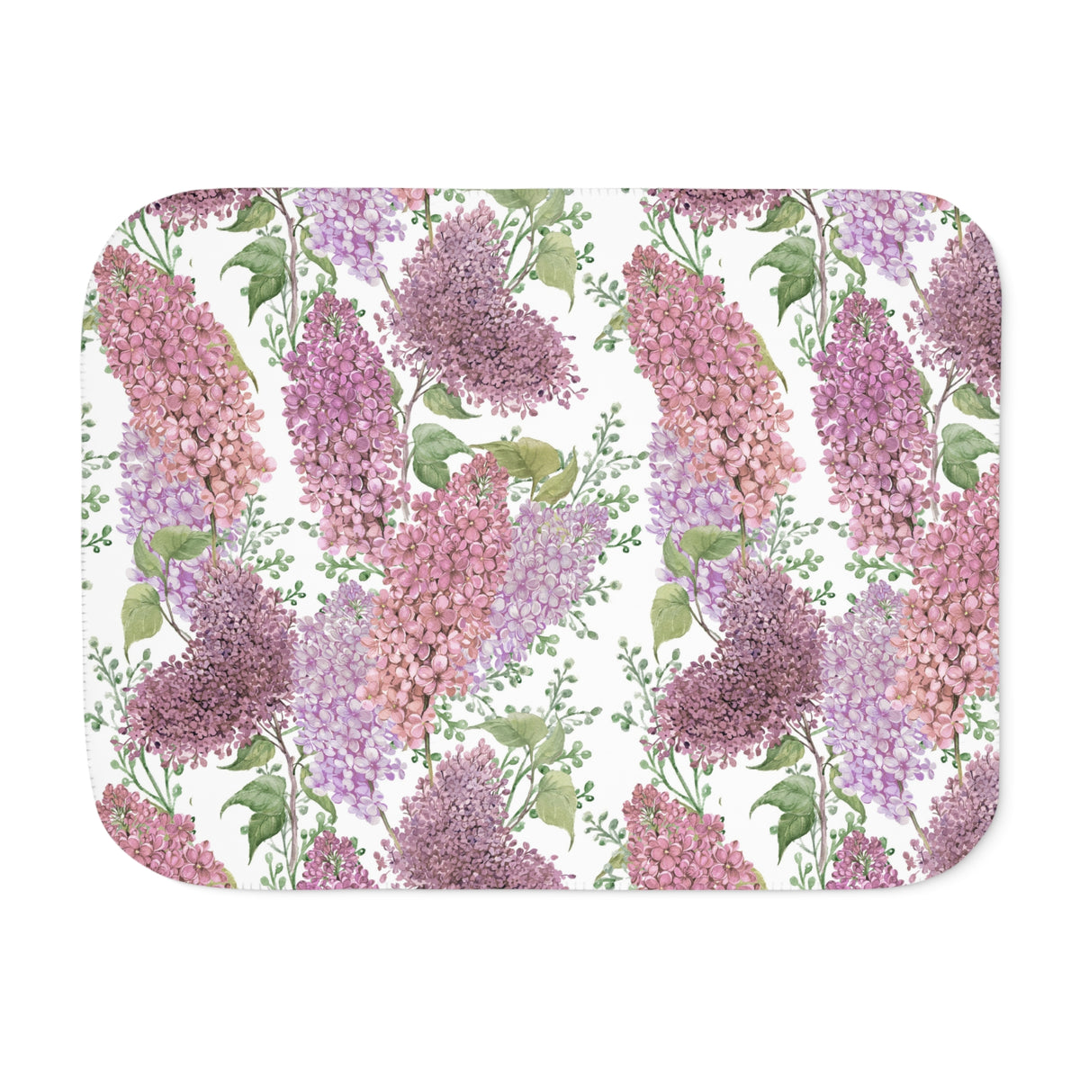 Pink Lavender Watercolor Lilac Sherpa Blanket | Spring Floral Throw