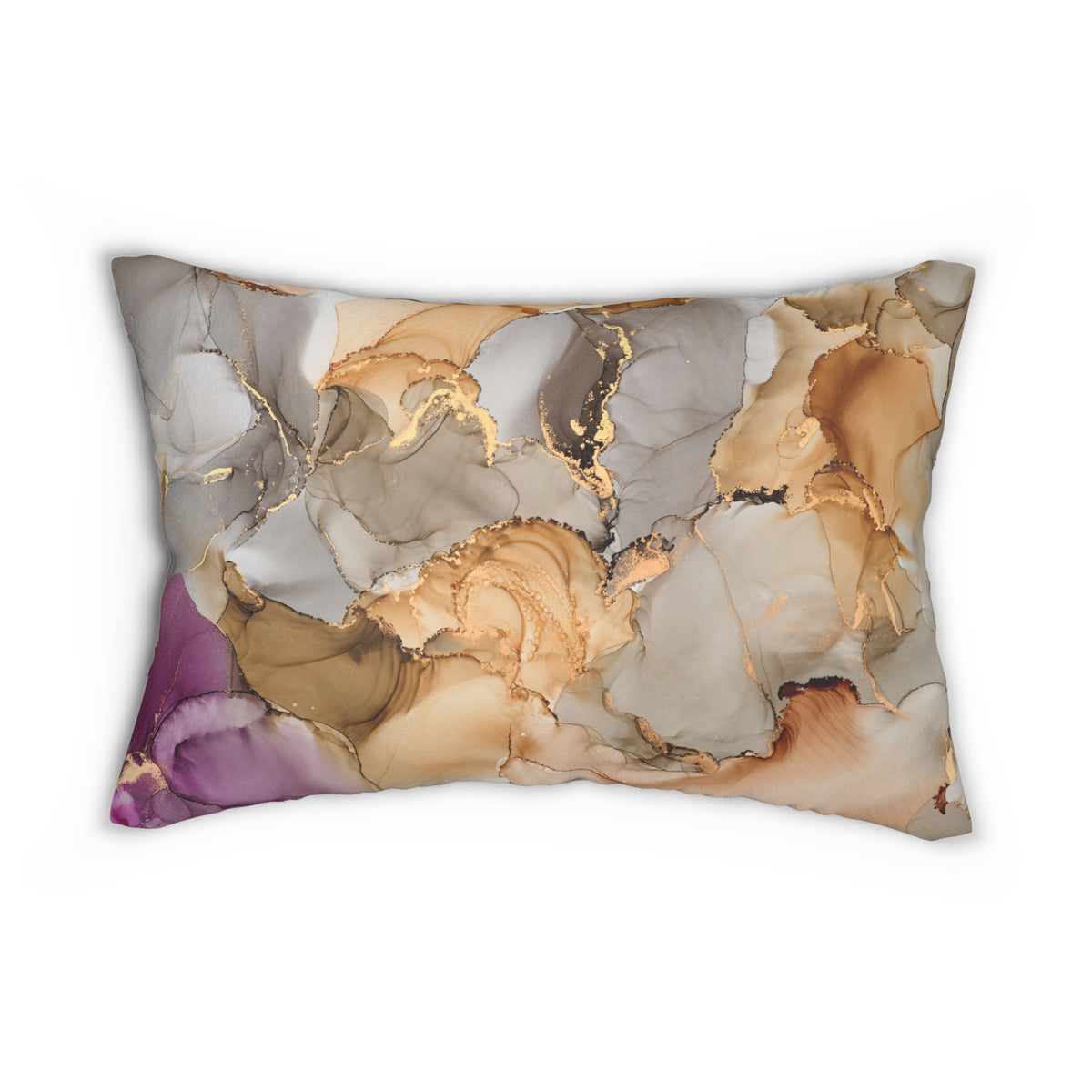 a decorative pillow with an abstract, colorful design.