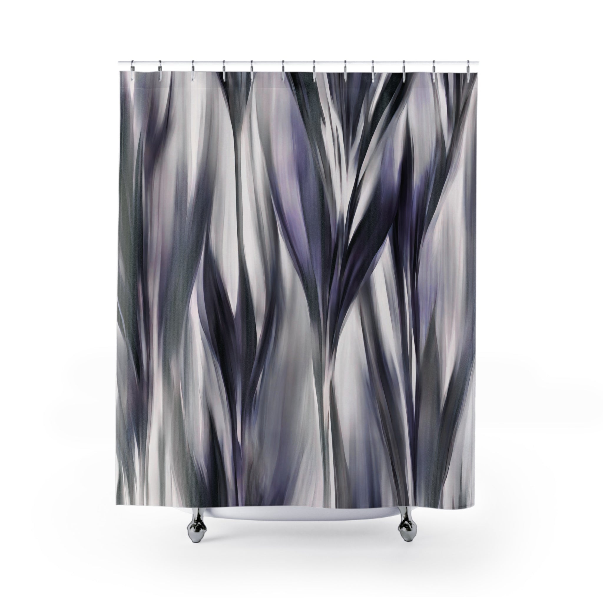 Abstract Dark Shower Curtain | Grey Bathroom Decor