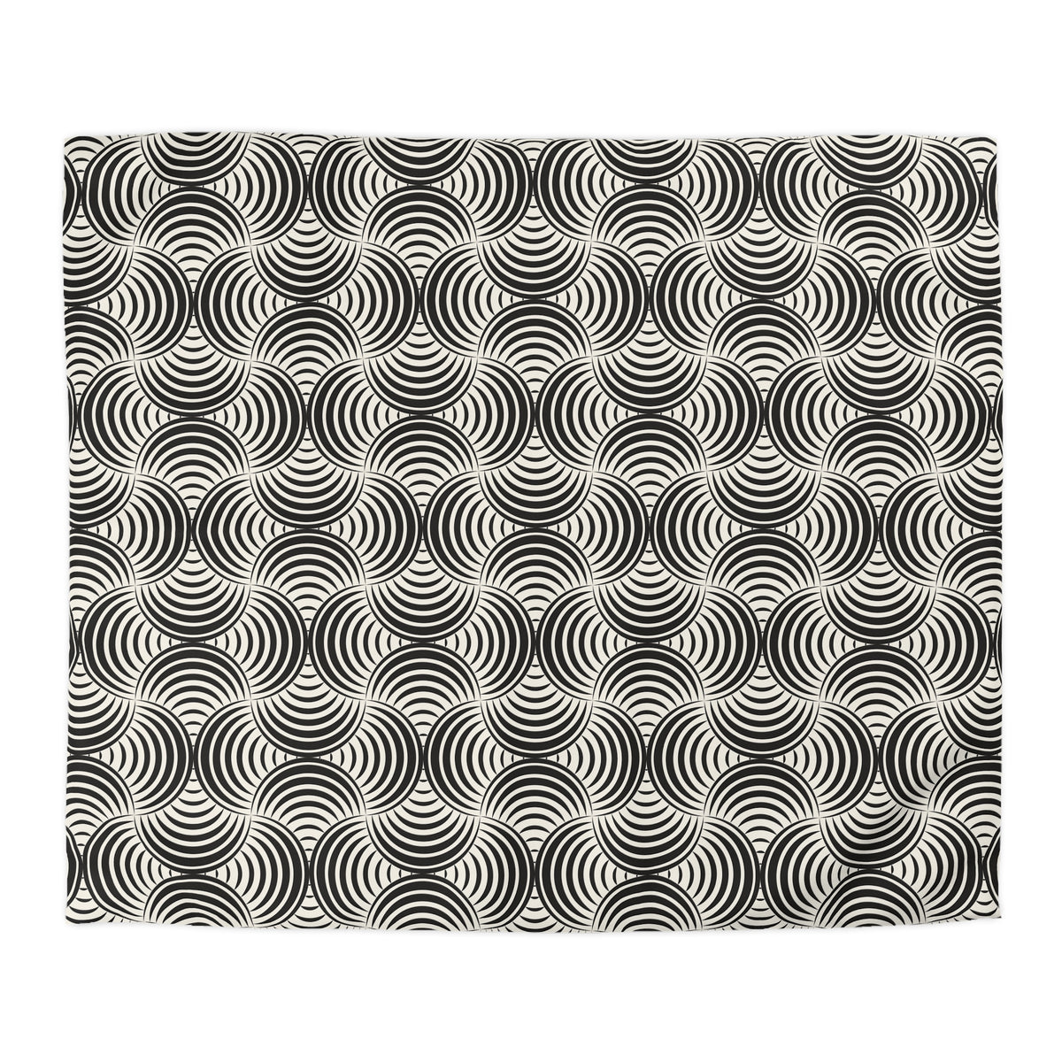 a square with a repeating pattern of black and white circles.