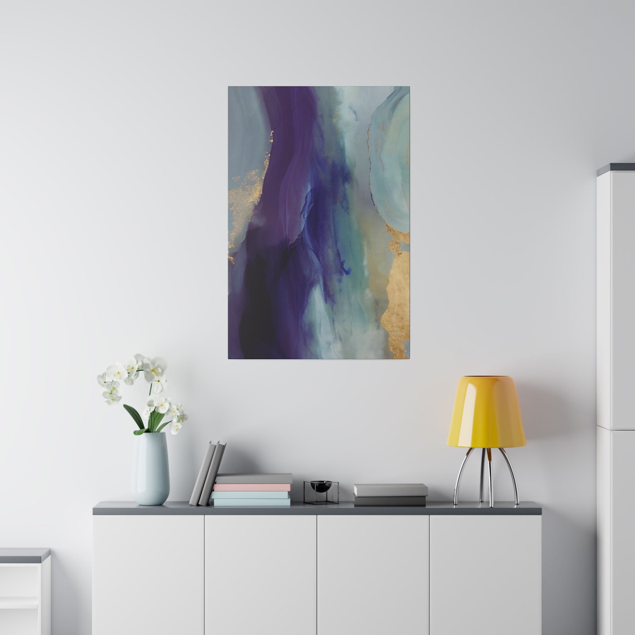 Abstract Canvas Wall Art | Purple Blue Green Ombre Wall Artwork