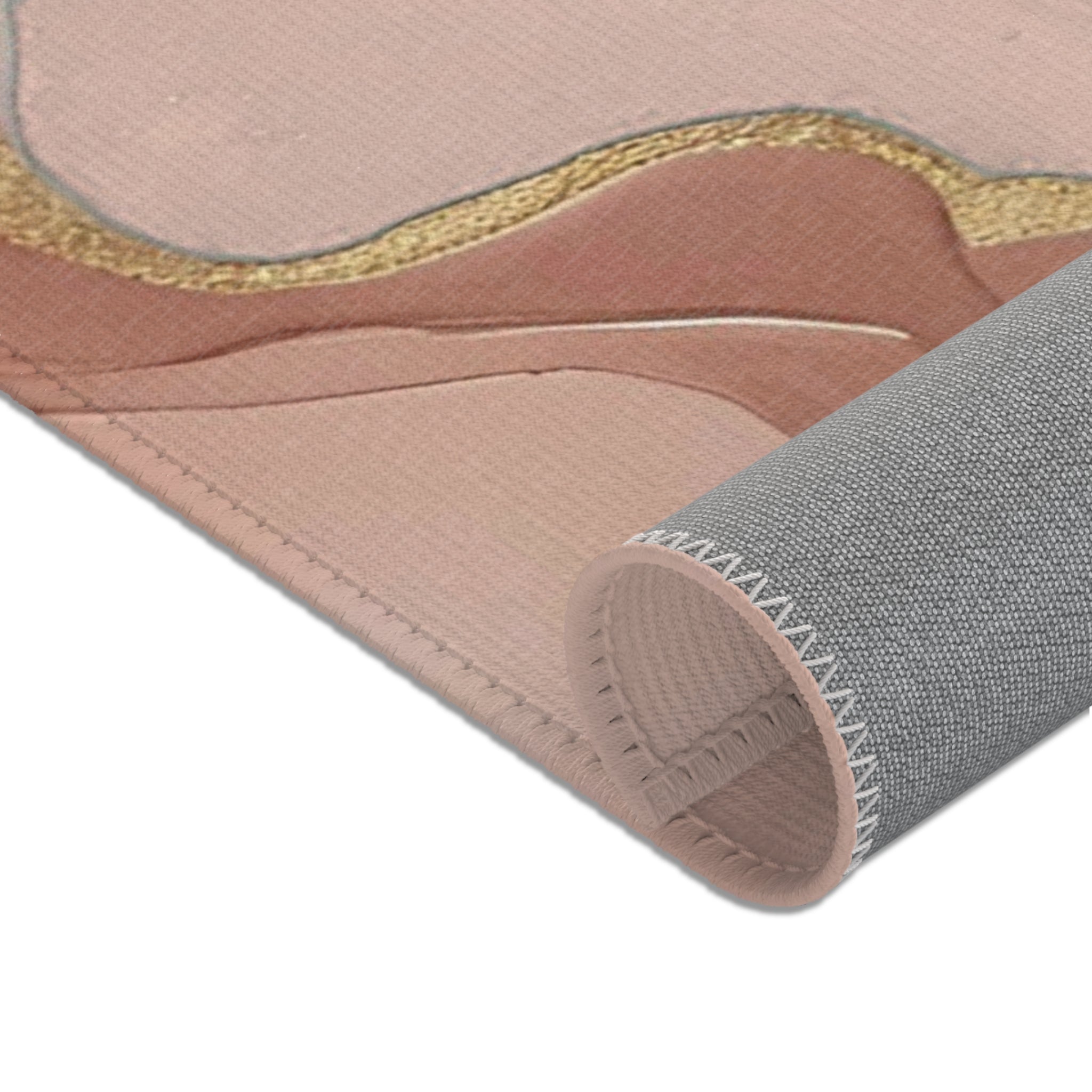 Abstract Area Rug | Taupe Brown Beige, Blush Pink Grey Watercolor