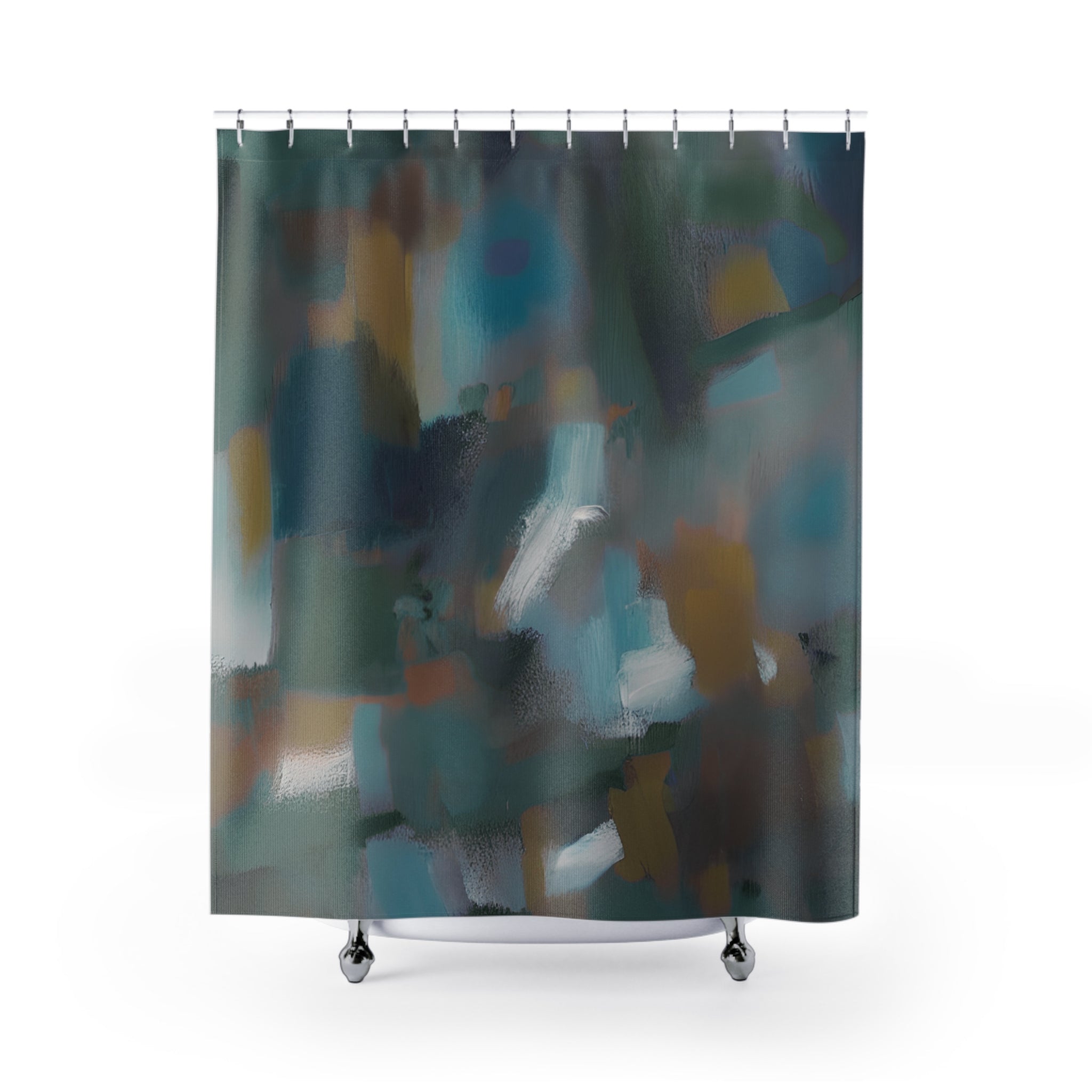 Abstract Shower Curtain ; Dark Fall Autumn Bathroom Decor