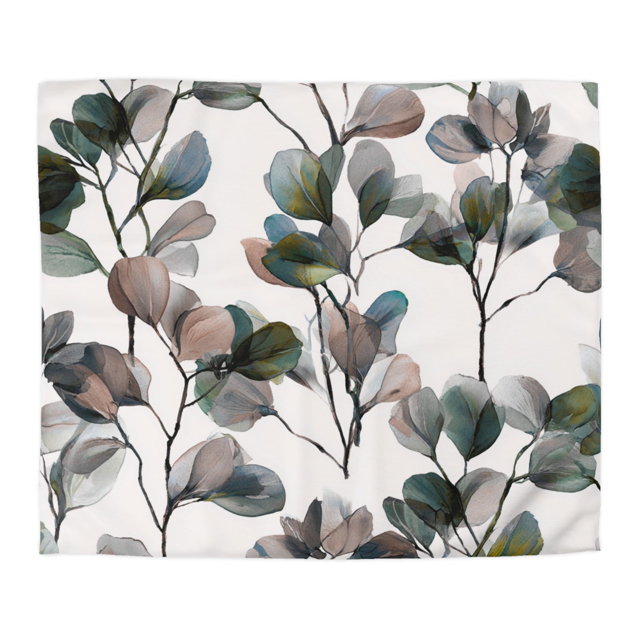 Floral Duvet, Pillow Cover | White Green Bedroom Decor