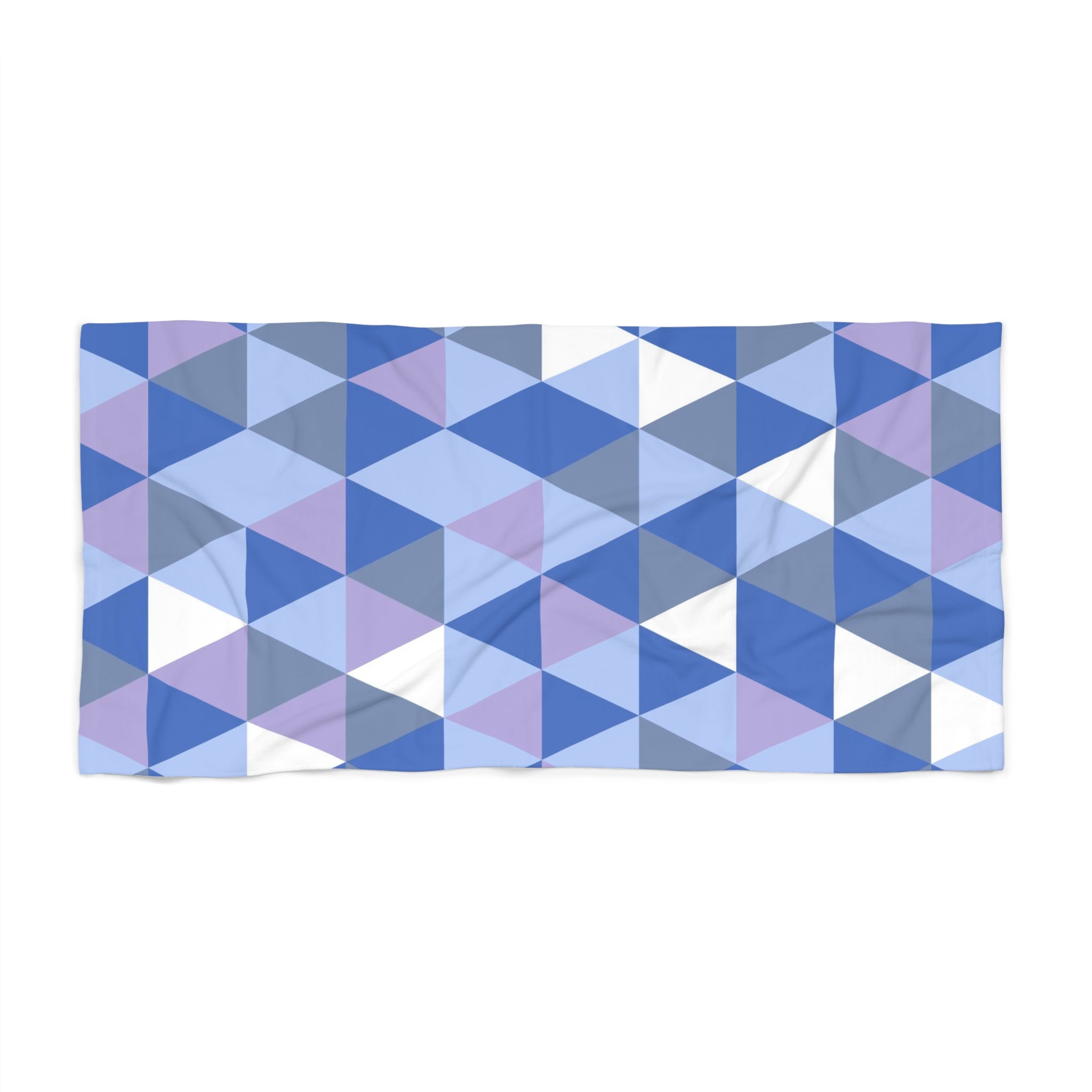 Abstract Bath, Beach Towel | Blue Lavender Geometri