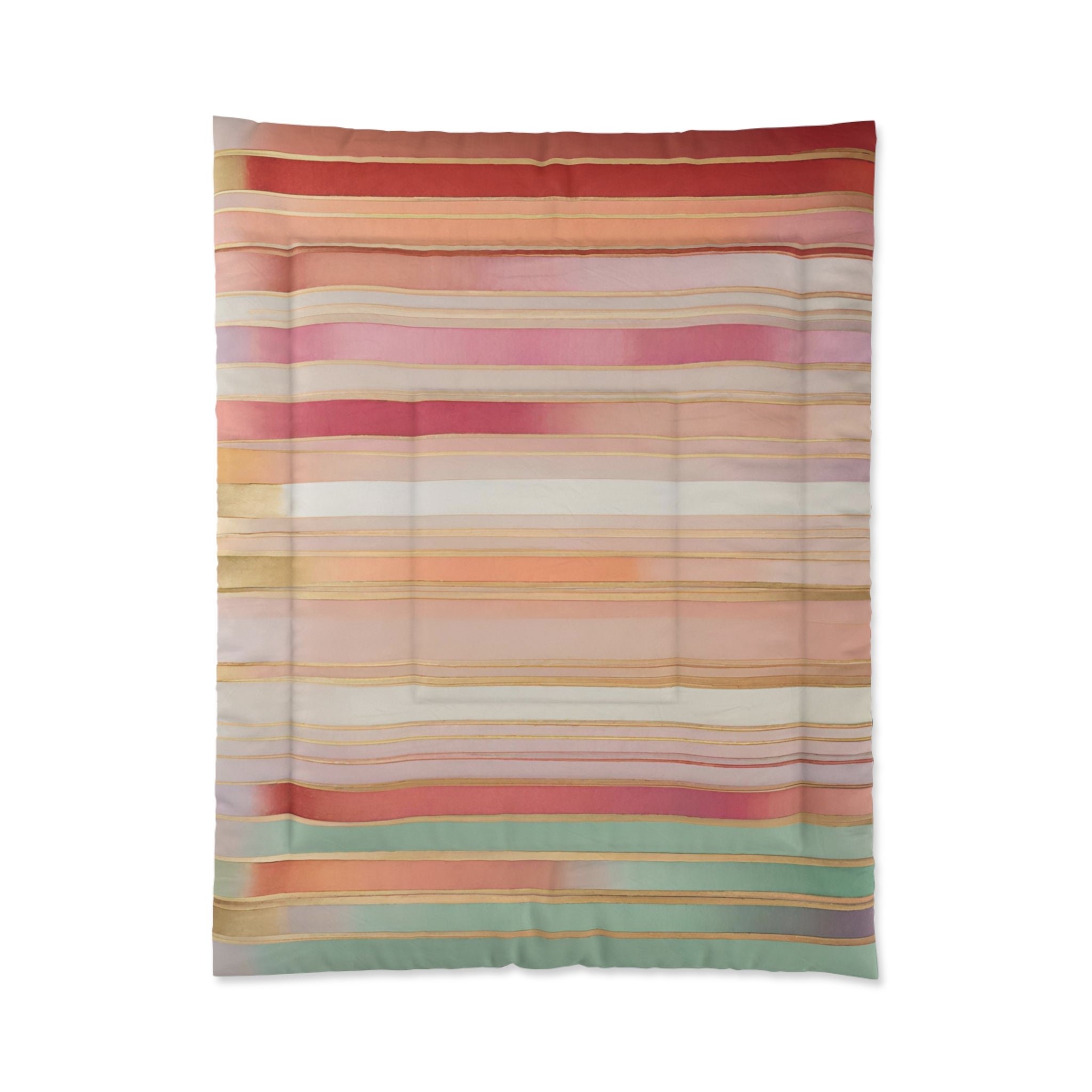 Abstract Colorful Comforter | Red Pink, Mint Beige