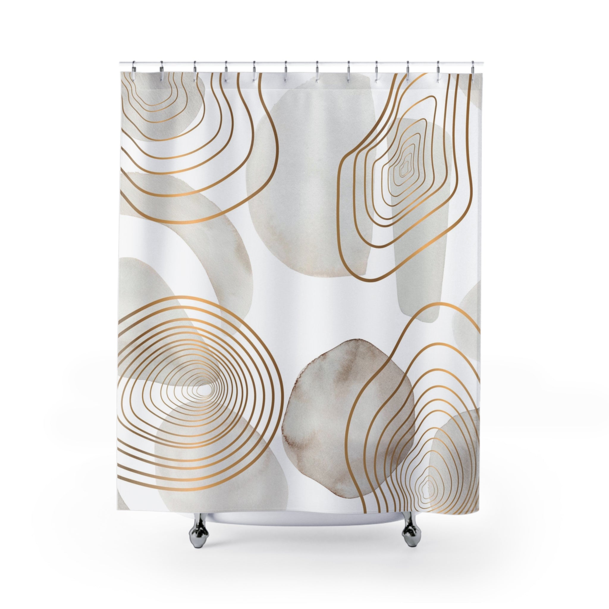 modern boho fabric shower curtain