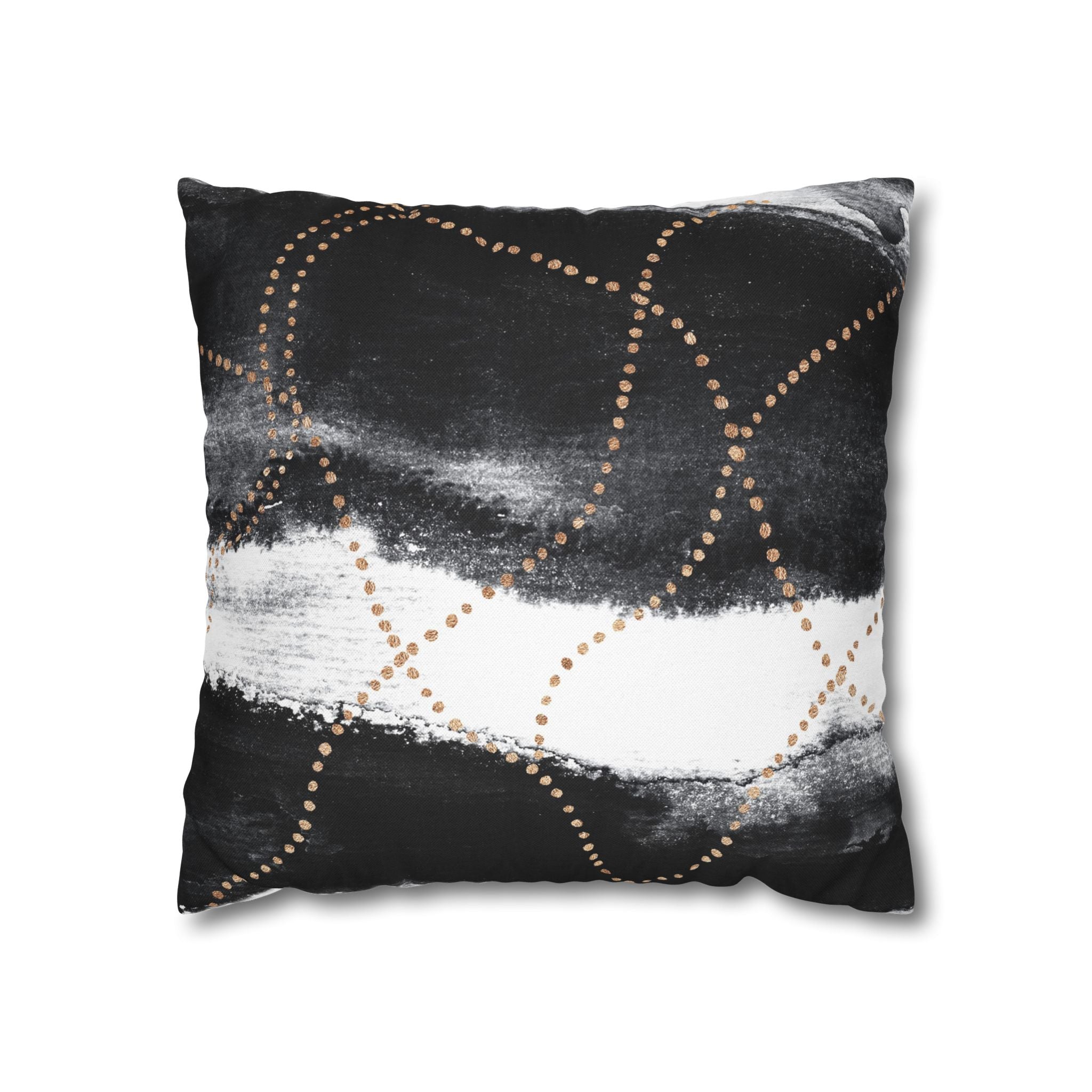Abstract Throw Pillow Cover, Black White Modern Organic Decor Cushion