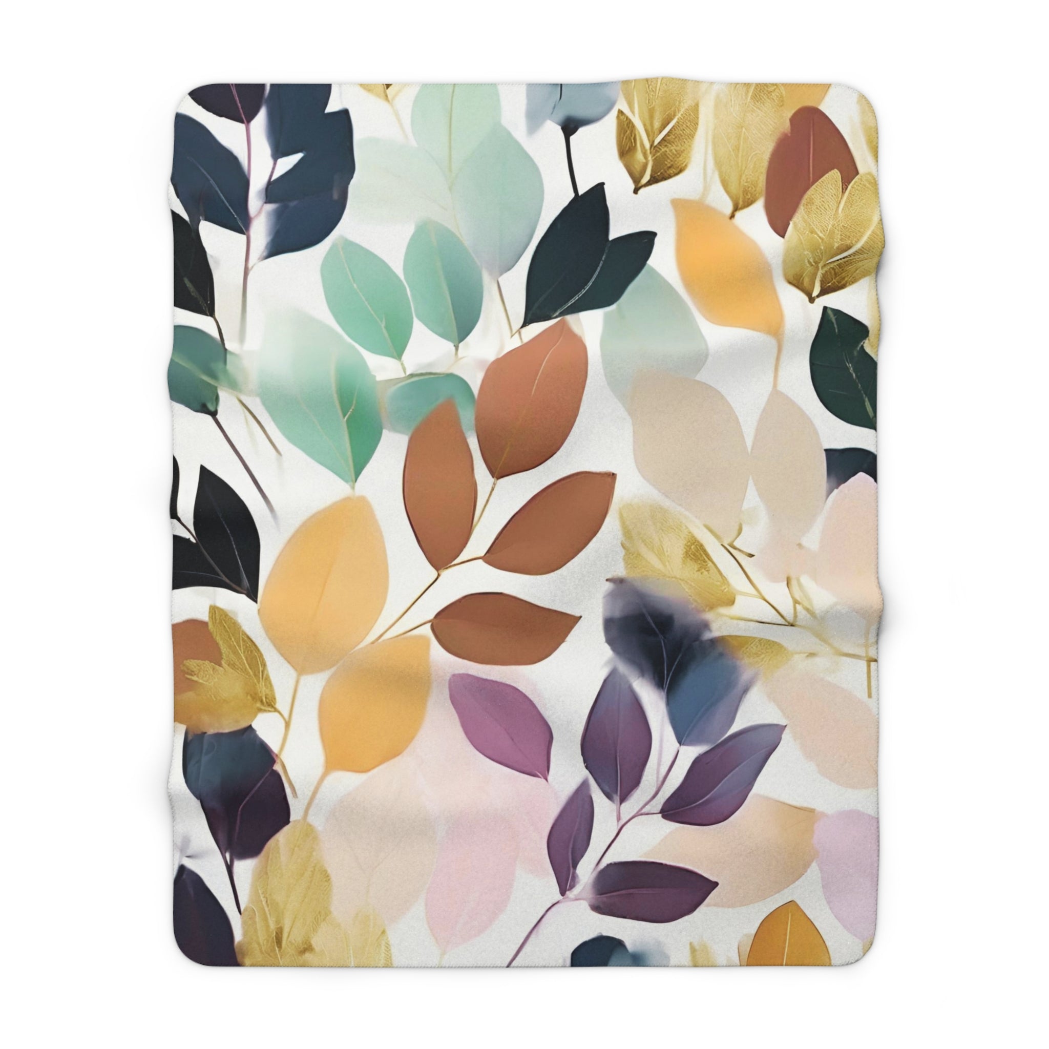 Floral Throw Blanket | Colorful Eucalyptus Leaves