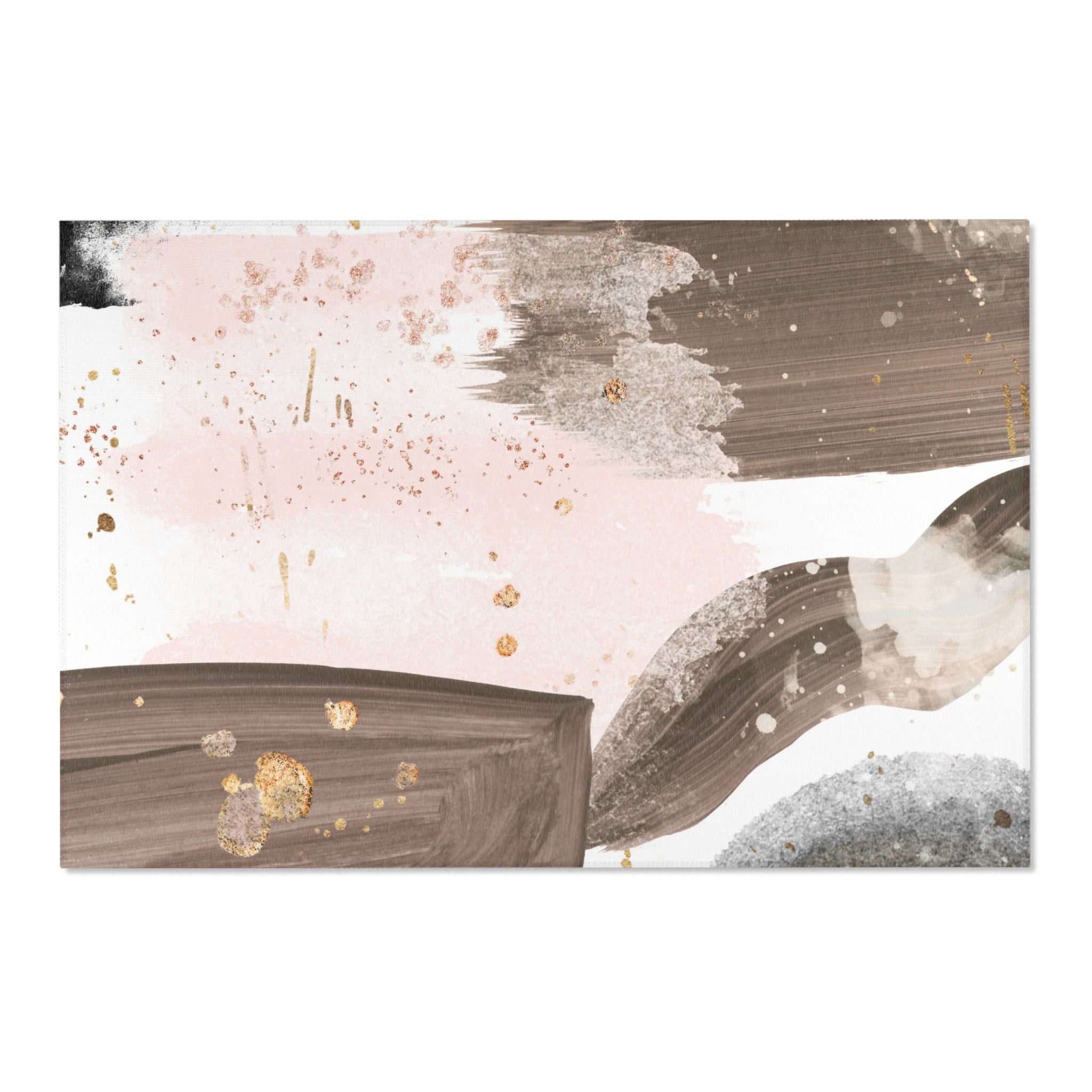 Abstract Area Rug | Watercolor Blush Pink, White Taupe Beige