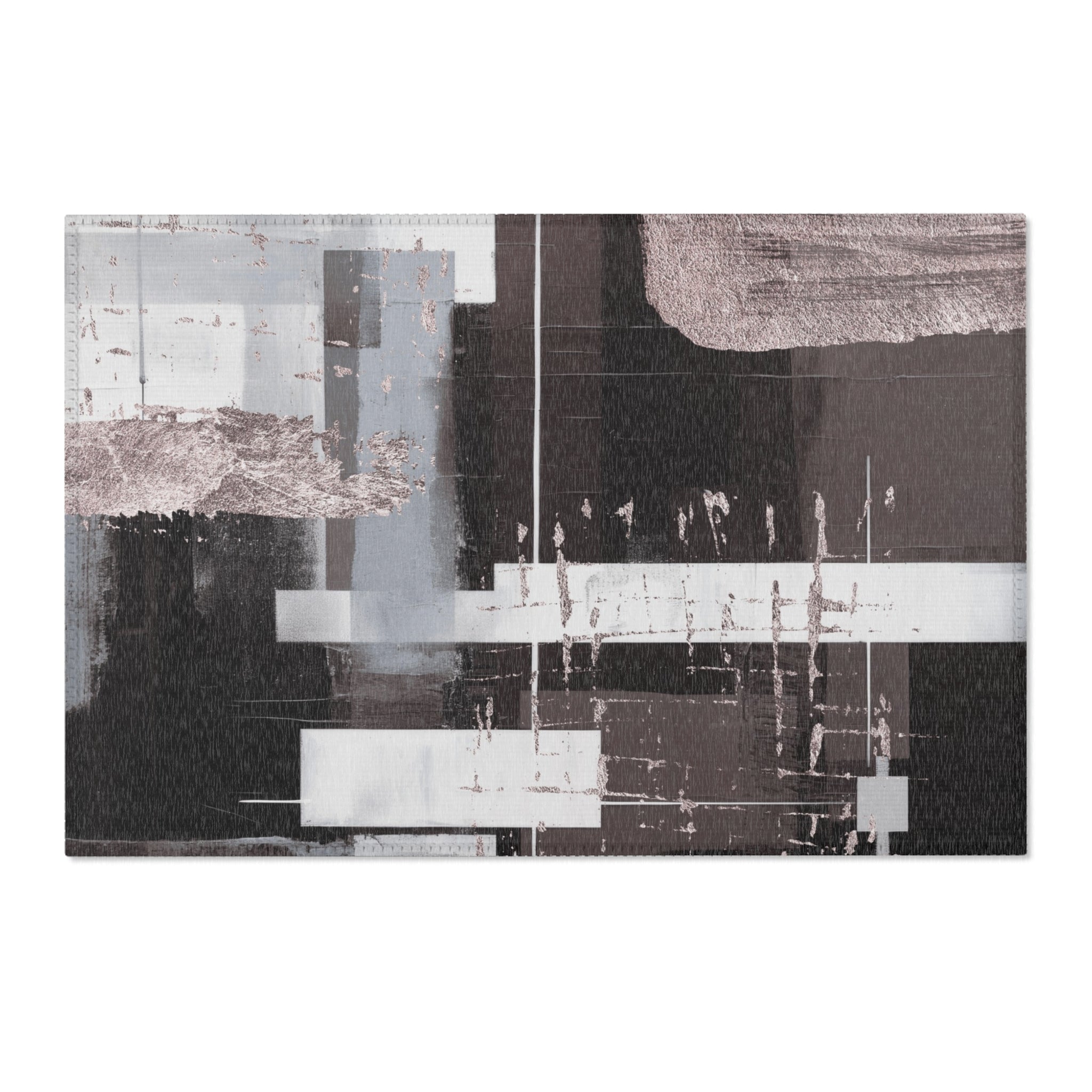 Modern Area Rug | Abstract Geometric Brown Grey White