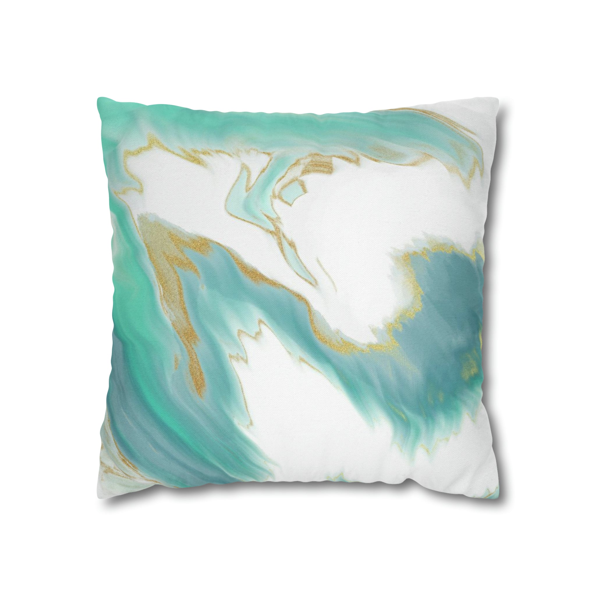 Abstract Pillow Cover | Sage Green Blue, White Beige