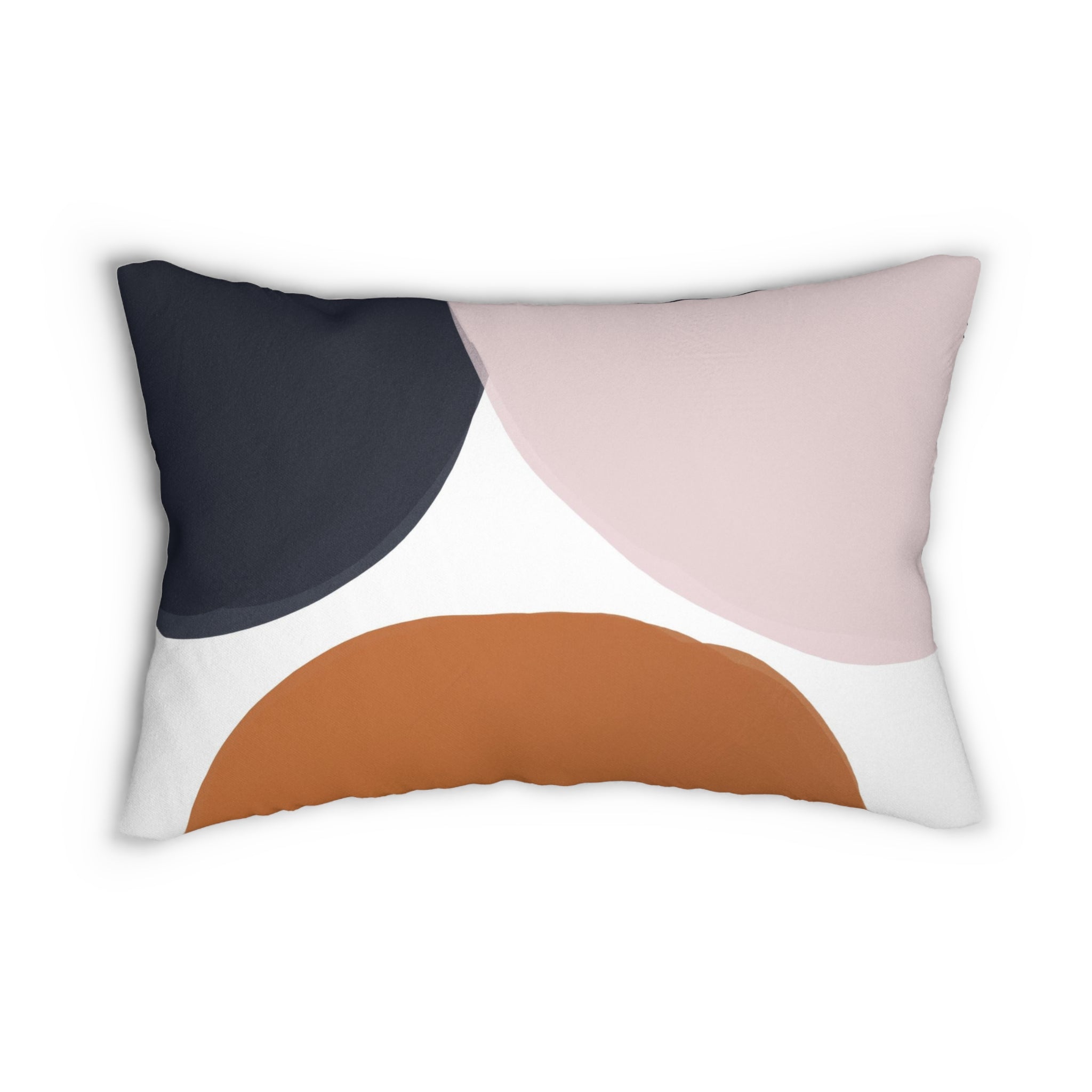 Burnt Orange Lumbar Pillow | Navy Blue, Blush Pink White