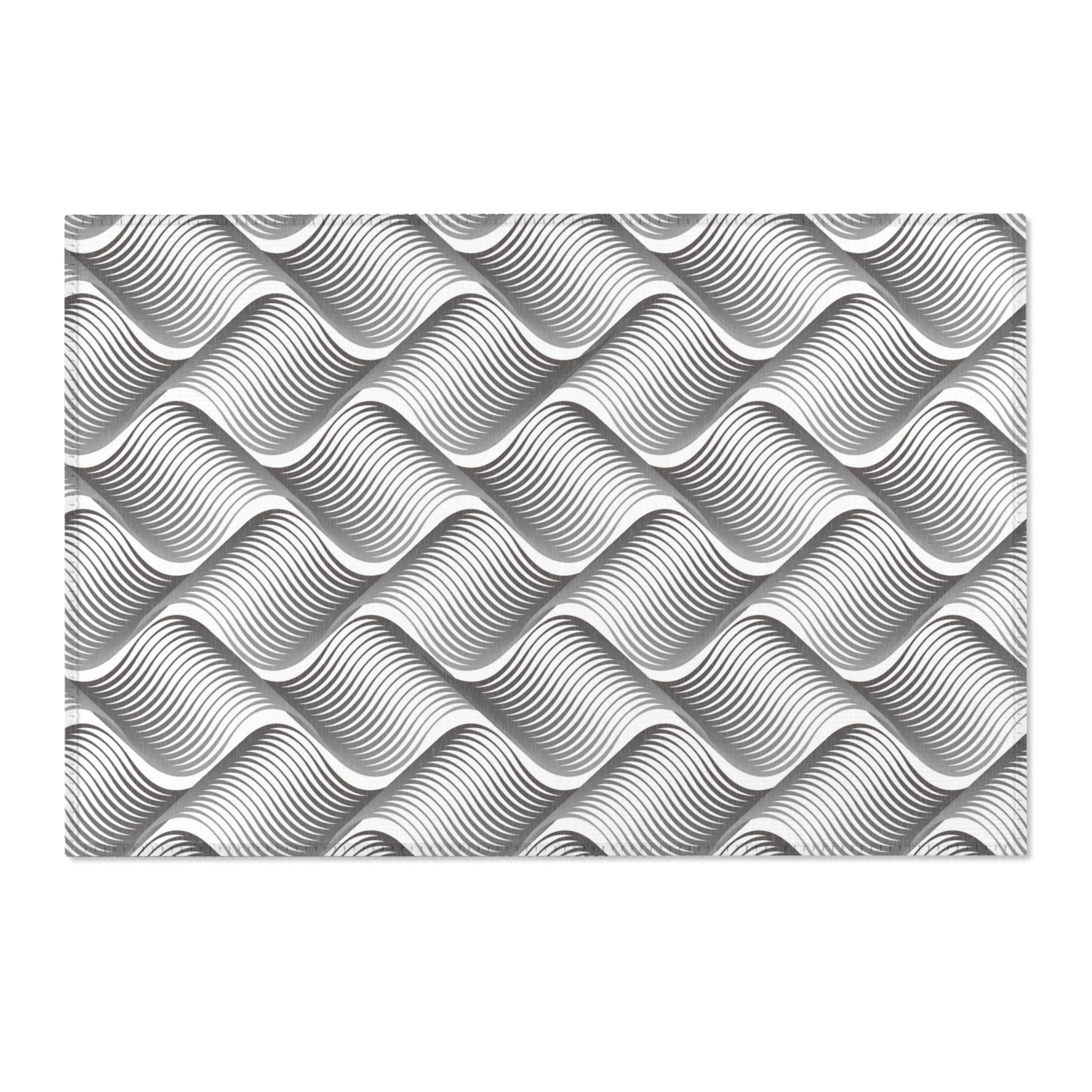 Abstract Area Rug | Grey White Pattern Rug