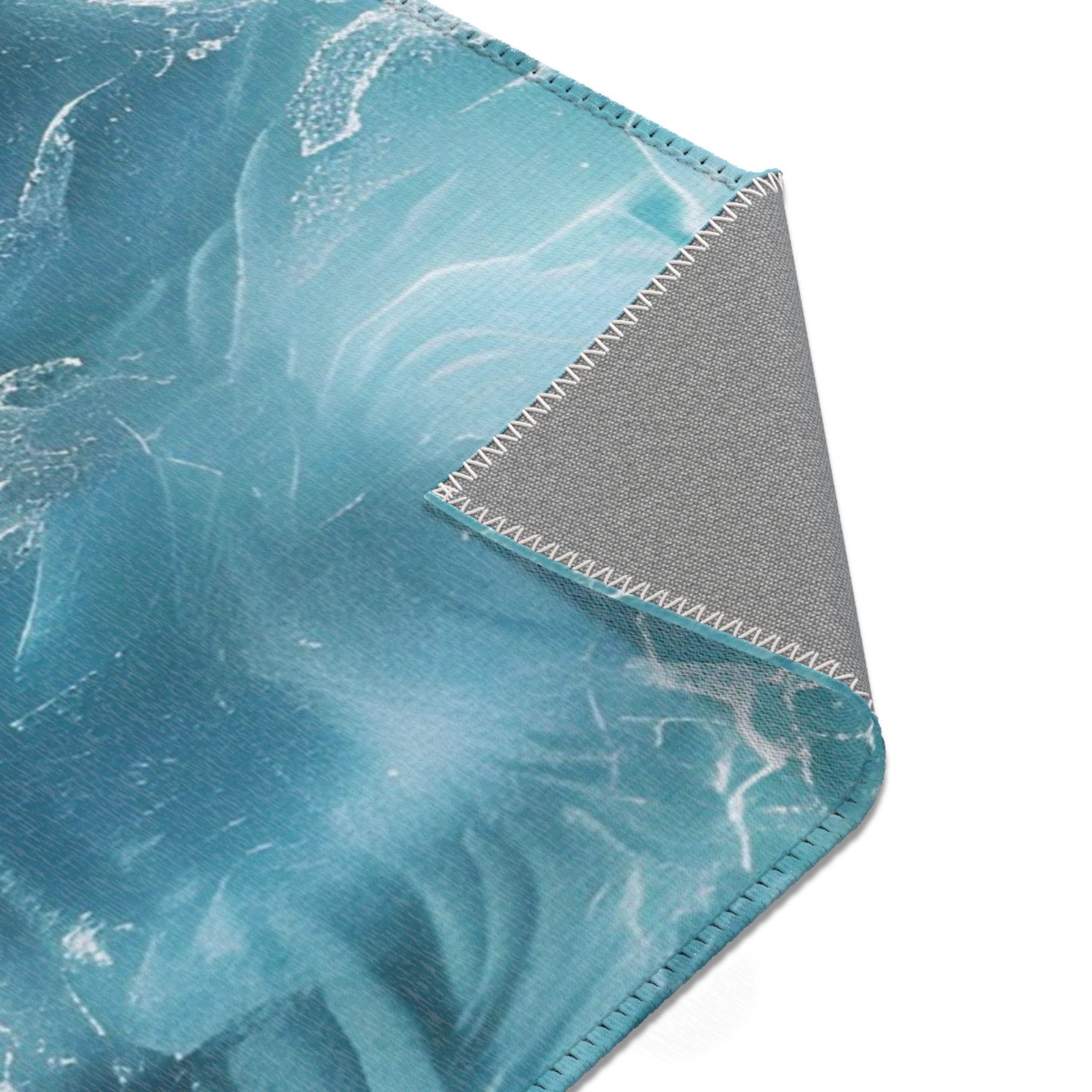 Abstract Ocean Area Rug | Teal Turquoise Sea Blue