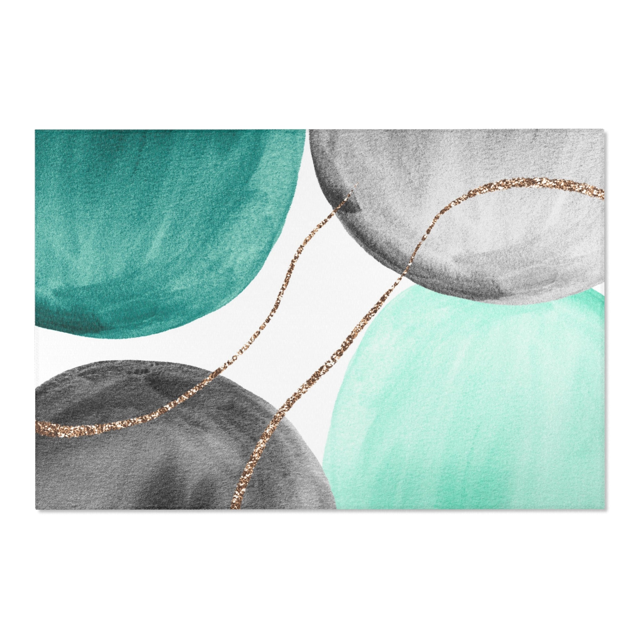 Abstract Area Rug | Green Grey Watercolor Artsy Rug