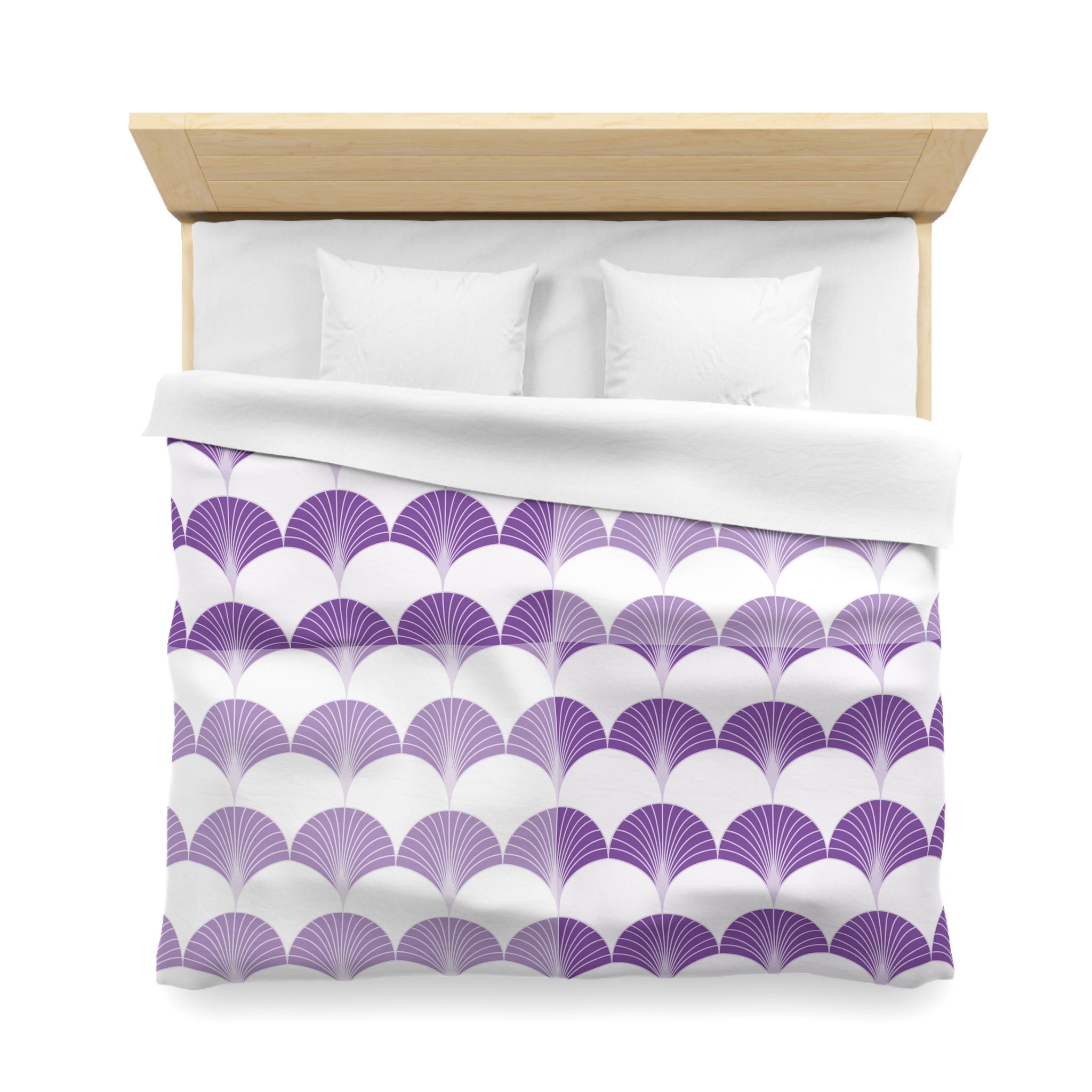 Art Deco Duvet Cover | Fan, Lavender Purple, White