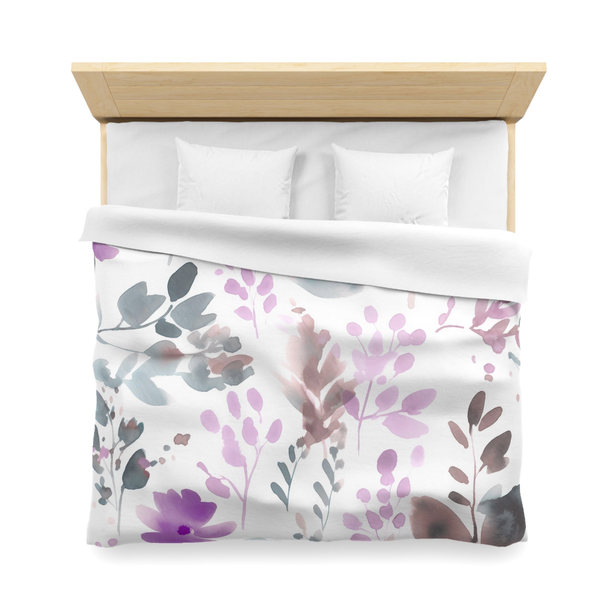 Abstract Duvet, Pillow Cover | Floral, Pink Grey White Bedroom Decor