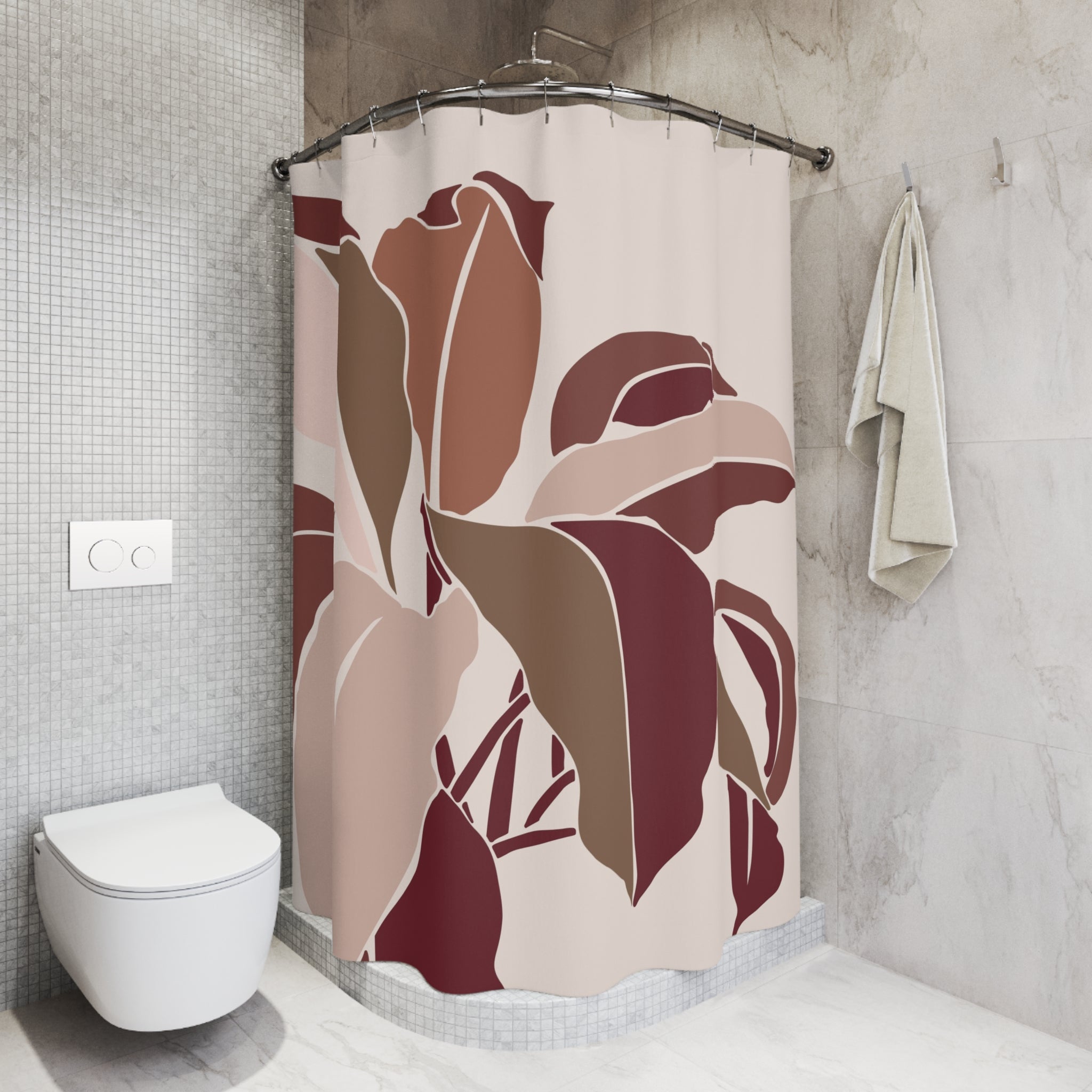 Botanical Shower Curtain | Earthy Minimalist Bathroom Decor