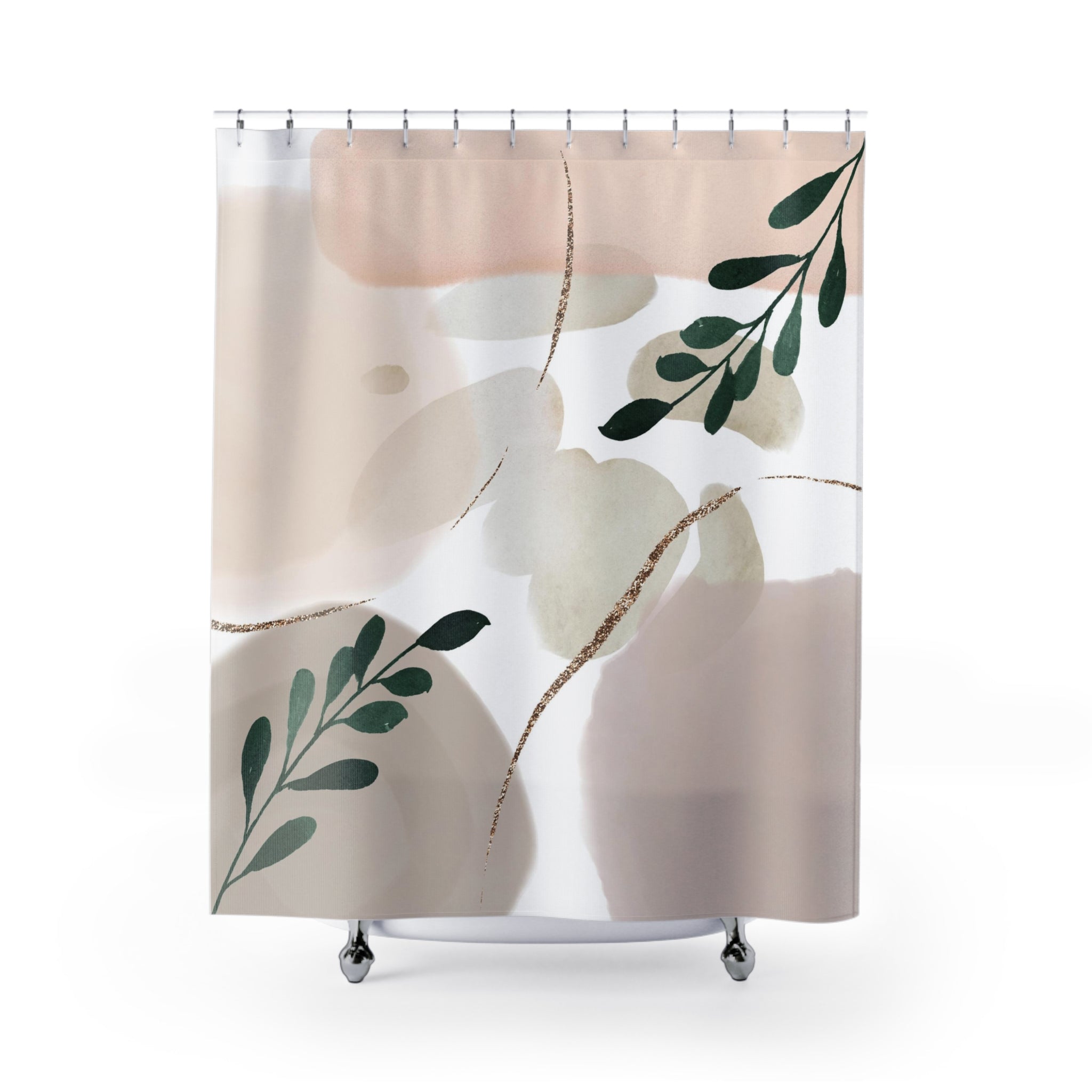 modern boho fabric shower curtain