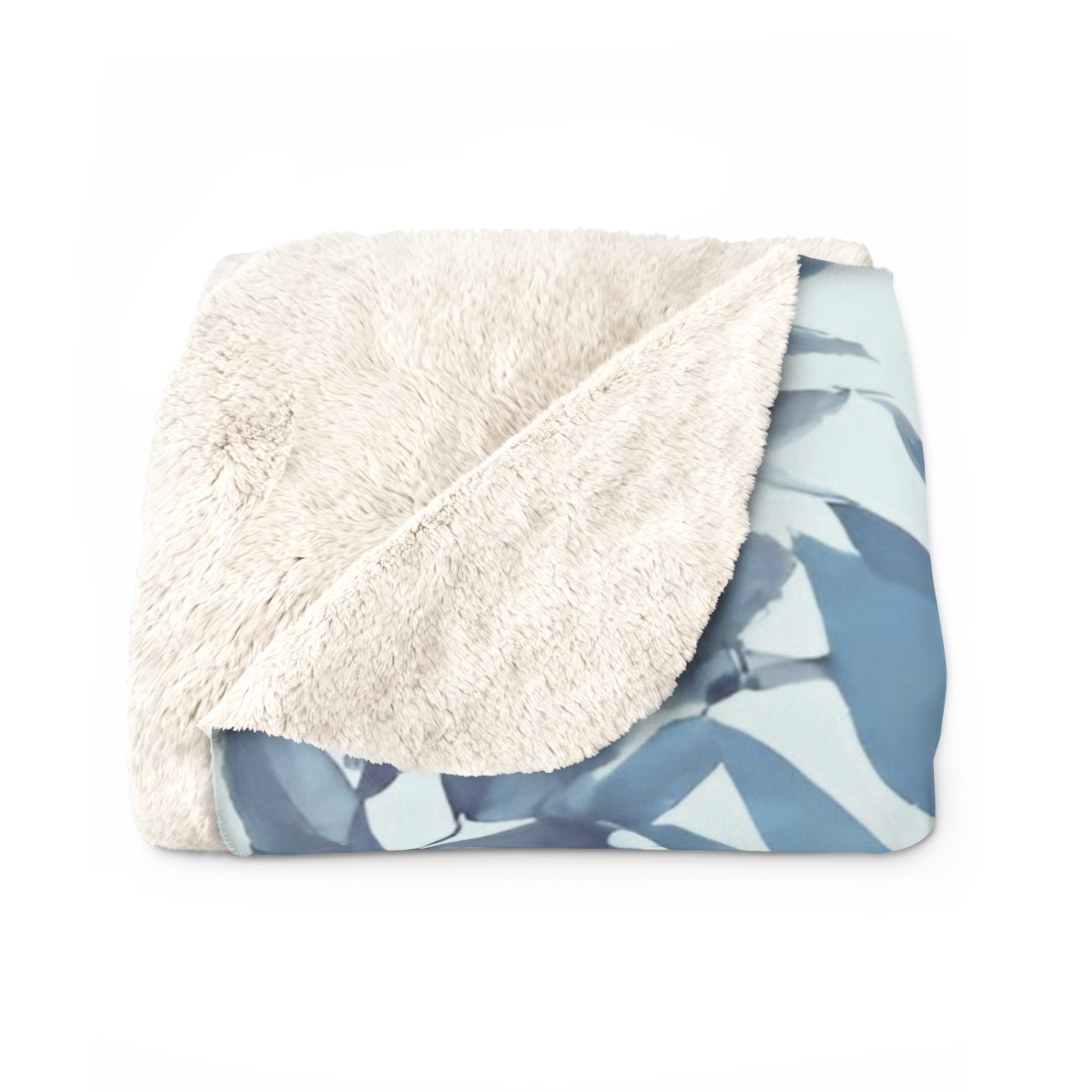 Comfy Blanket | Floral Pale Navy Blue, Eucalyptus Leaves