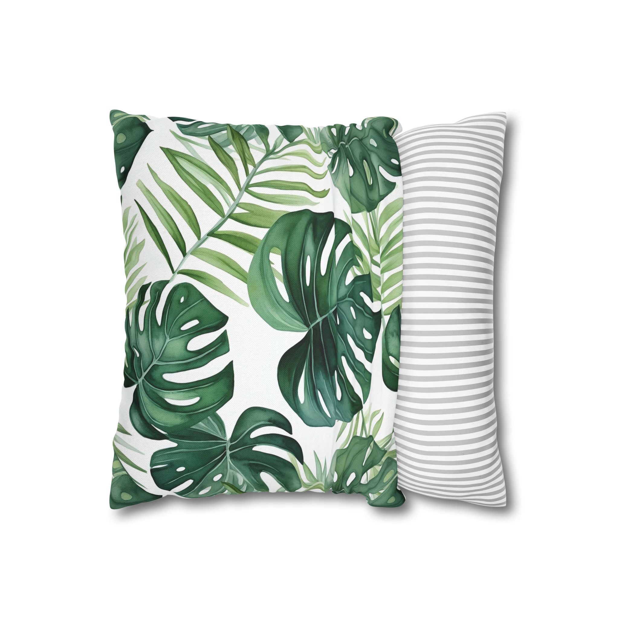 Green Monsteral Jungle Pillow Cover | Floral Pillowcase