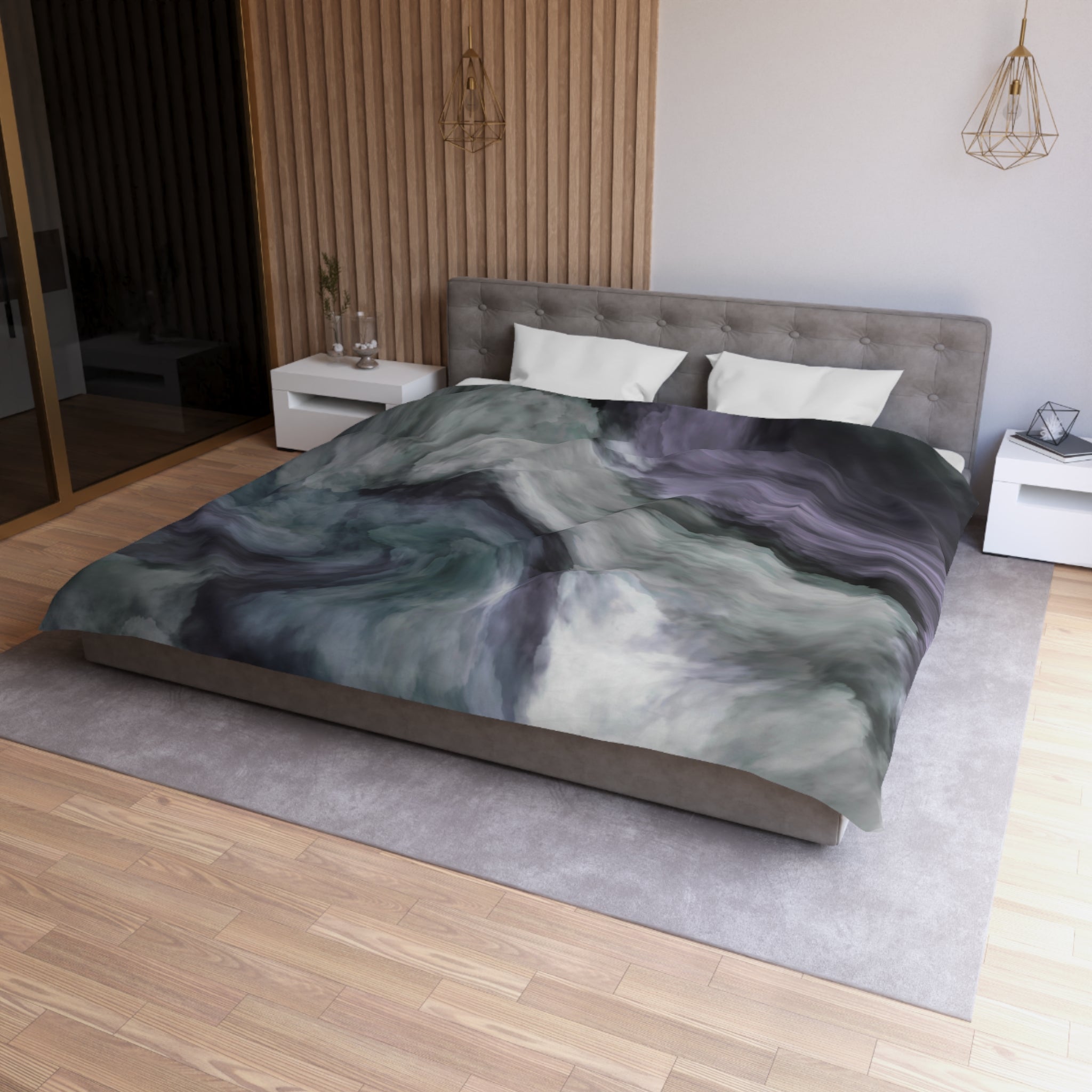 Abstract Duvet, Pillow Cover | Purple Grey Bedroom Decor