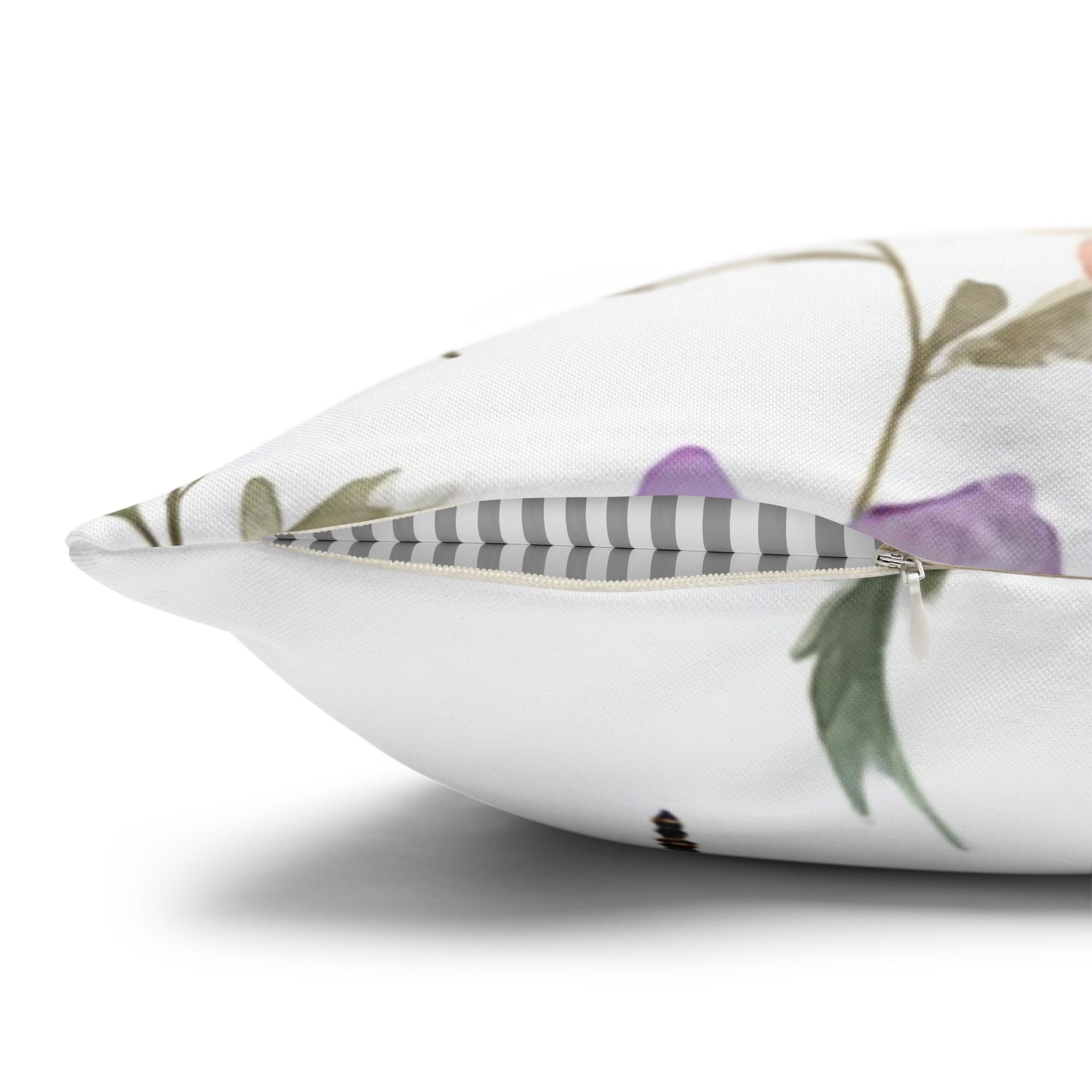 Floral Pillow Cover | Green Purple Watercolor Pillowcase