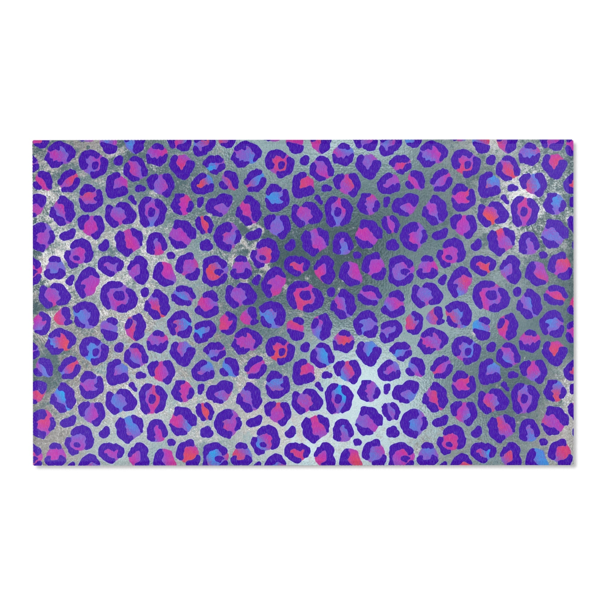 Colorful Large Area Rug | Purple Pink Blue Animal Print