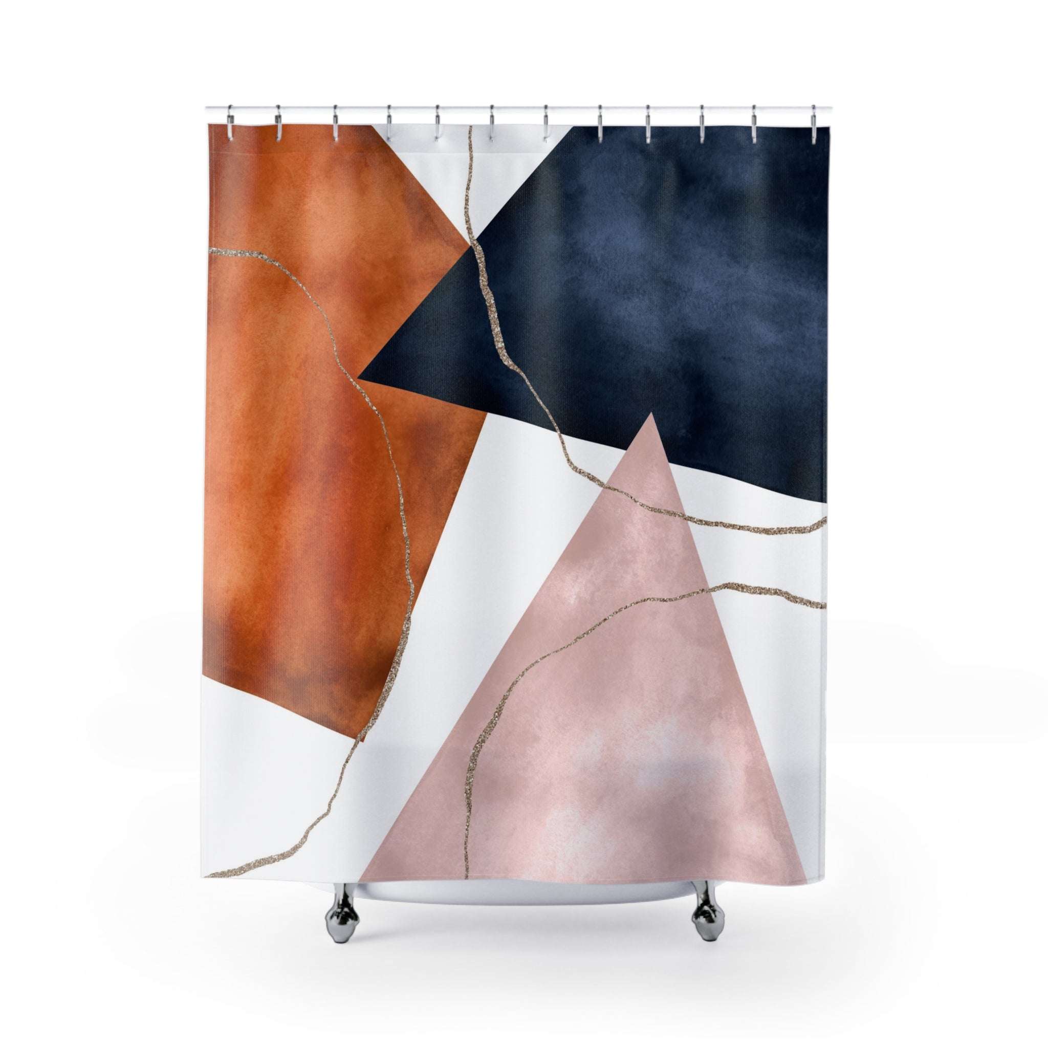 modern boho fabric shower curtain