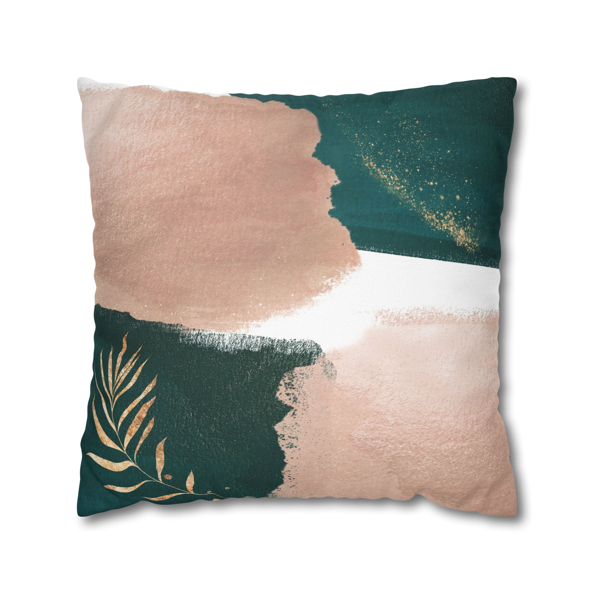 Abstract Throw Pillow Cover, Forest Green Modern Organic Decor Cushion