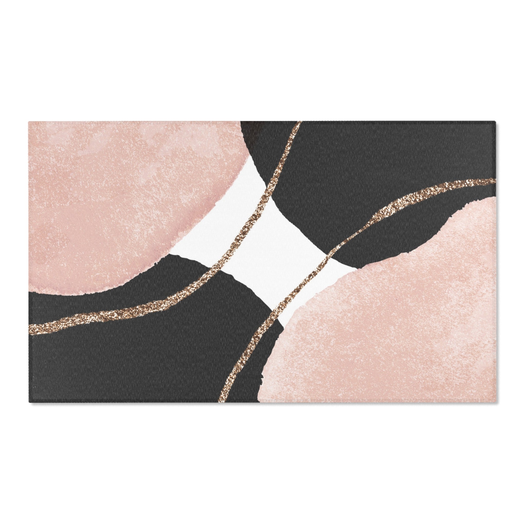 Abstract Area Rug | Blush Pink Black