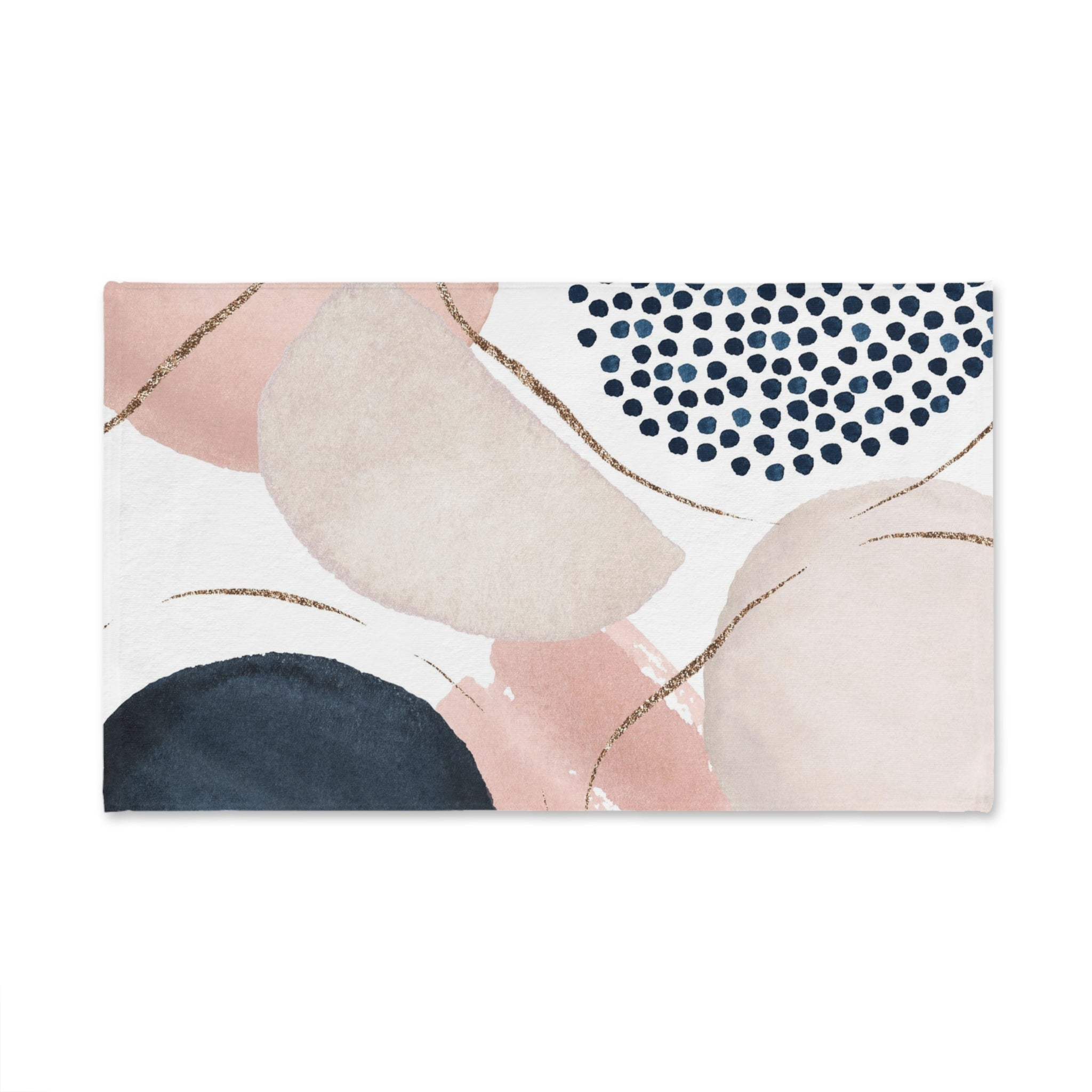 Abstract Kitchen, Bath Hand Towel | Blush Pink, Beige Ivory, Navy Blue