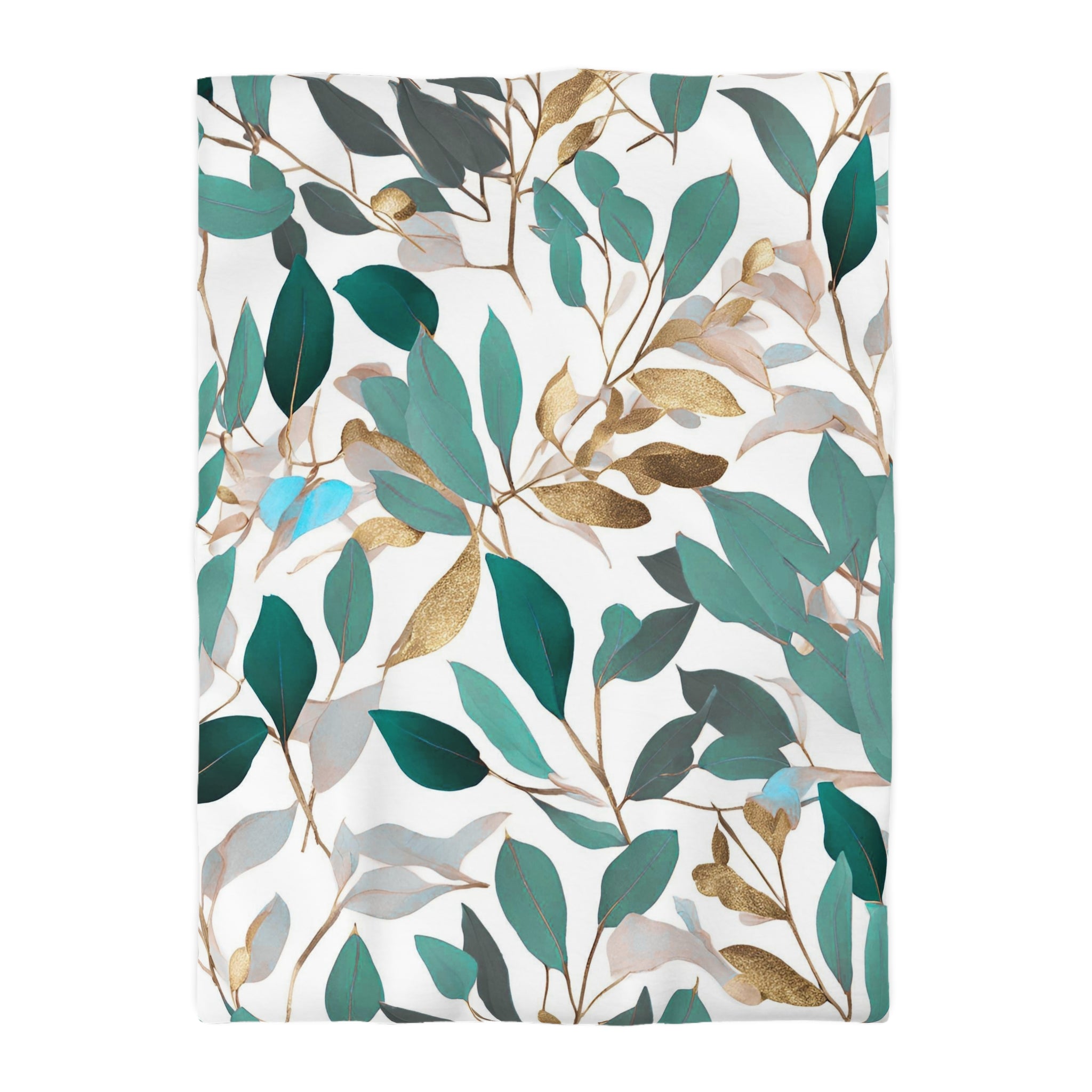 Floral Duvet, Pillow Cover | Teal Green Grey White Bedroom Decor