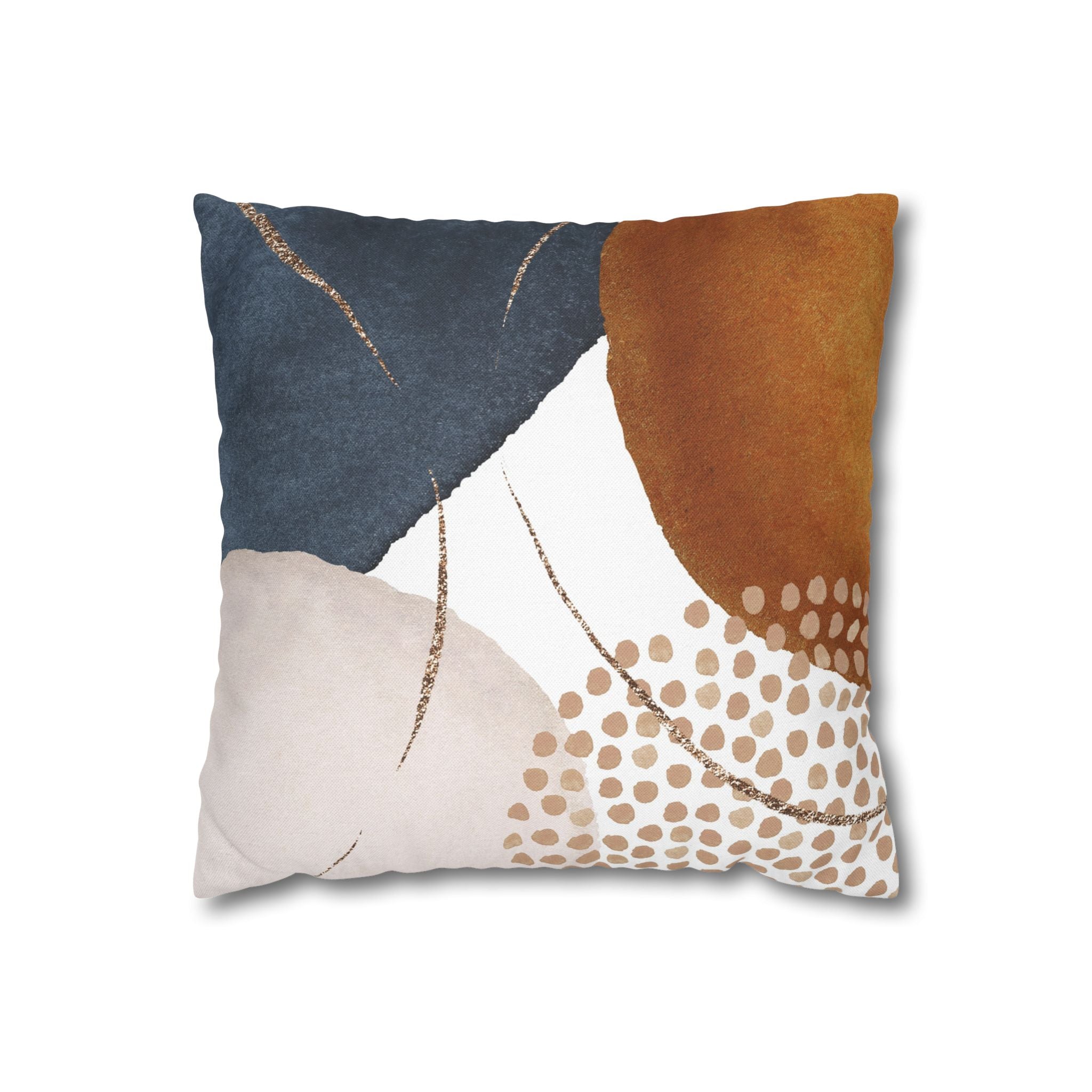 Abstract Pillow Cover | Earthy Neutral Blue Burnt Orange Beige Watercolor Pillowcase