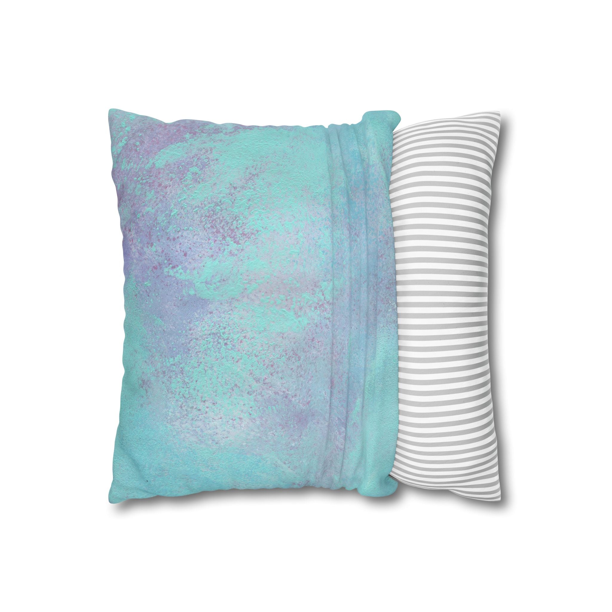 Square Poly Canvas Pillowcase | Mint Teal Turquoise, Lavender