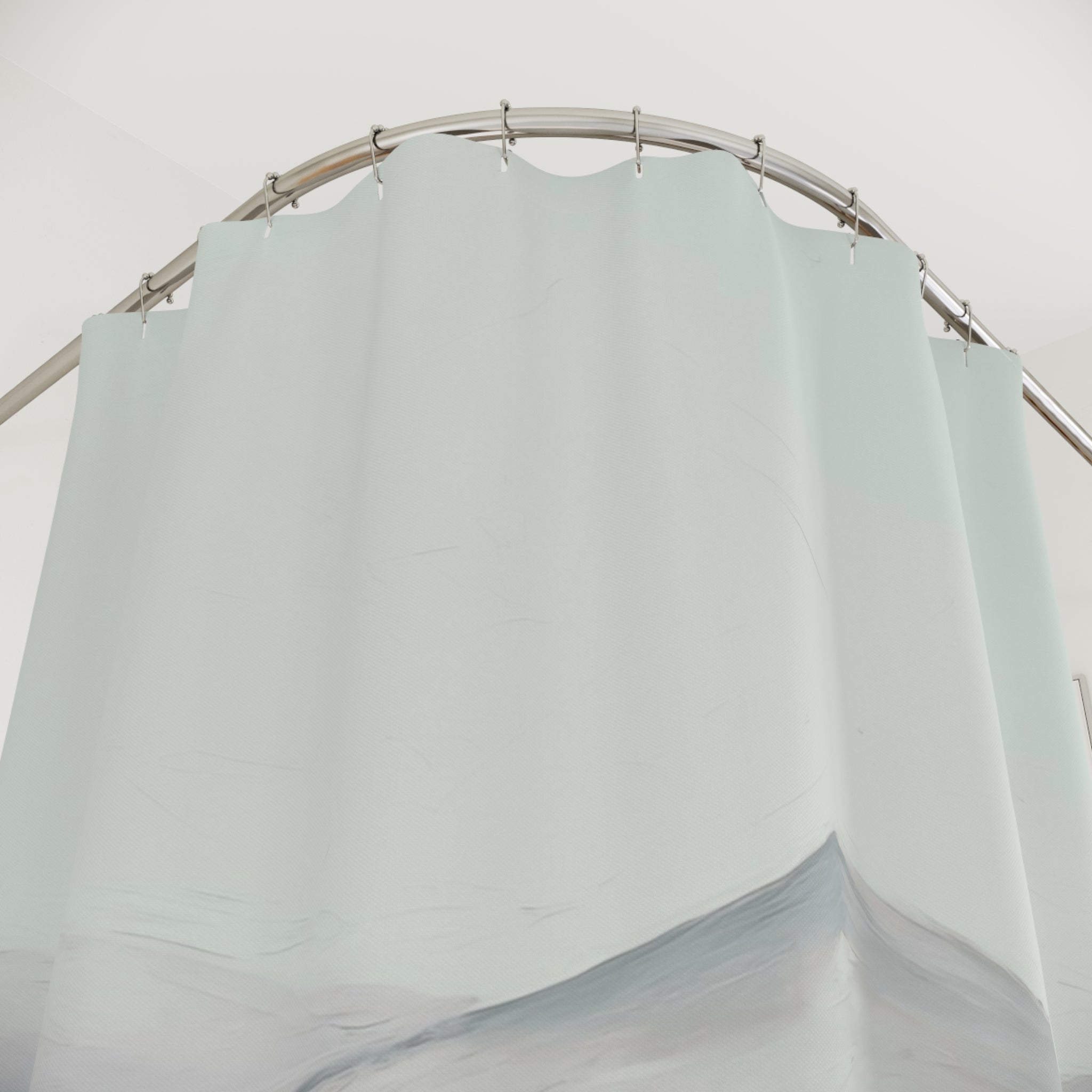 Boho Shower Curtain | Sage Green Landscape Fabric Curtain