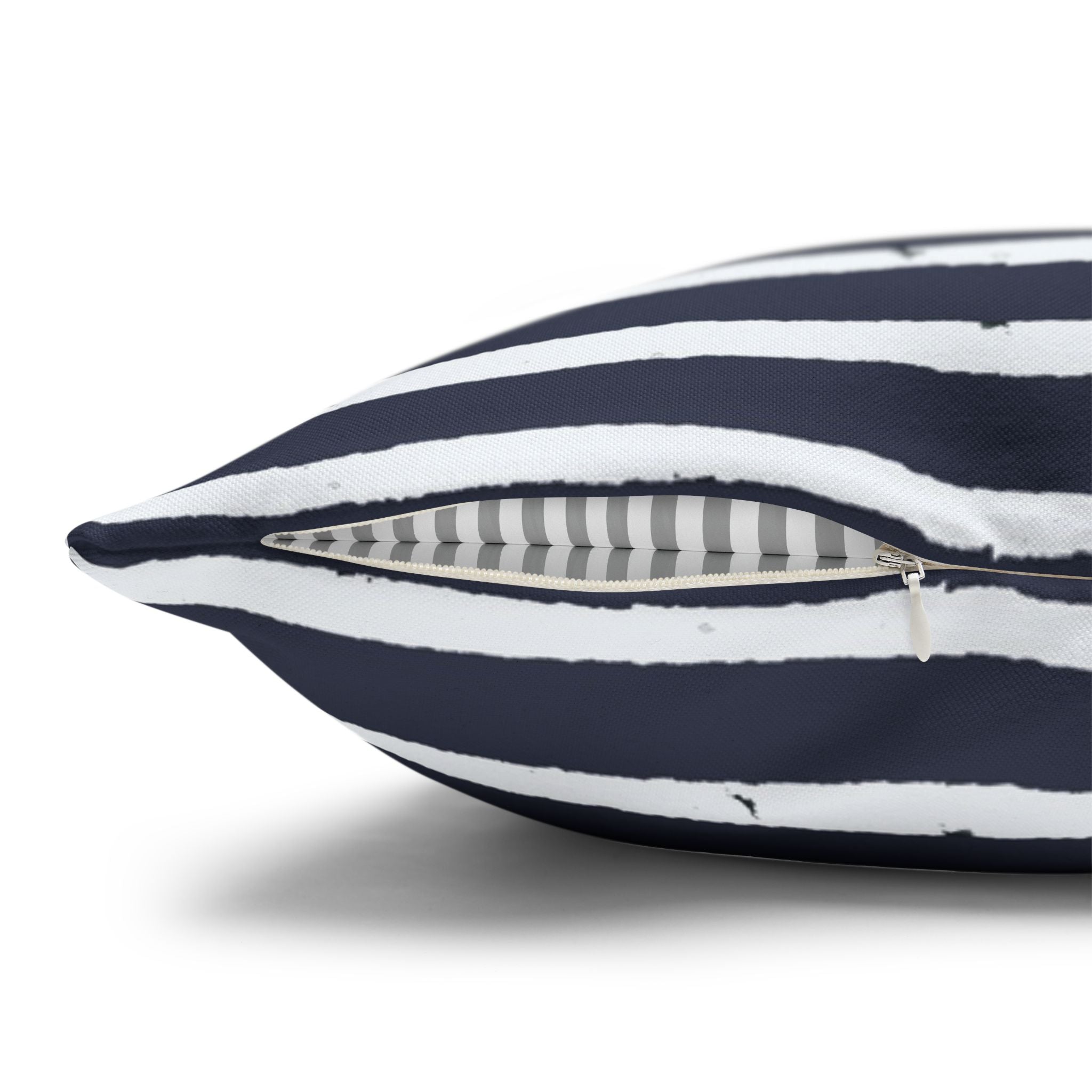 Abstract Pillow Cover | Navy Blue White Stripes Pillowcase