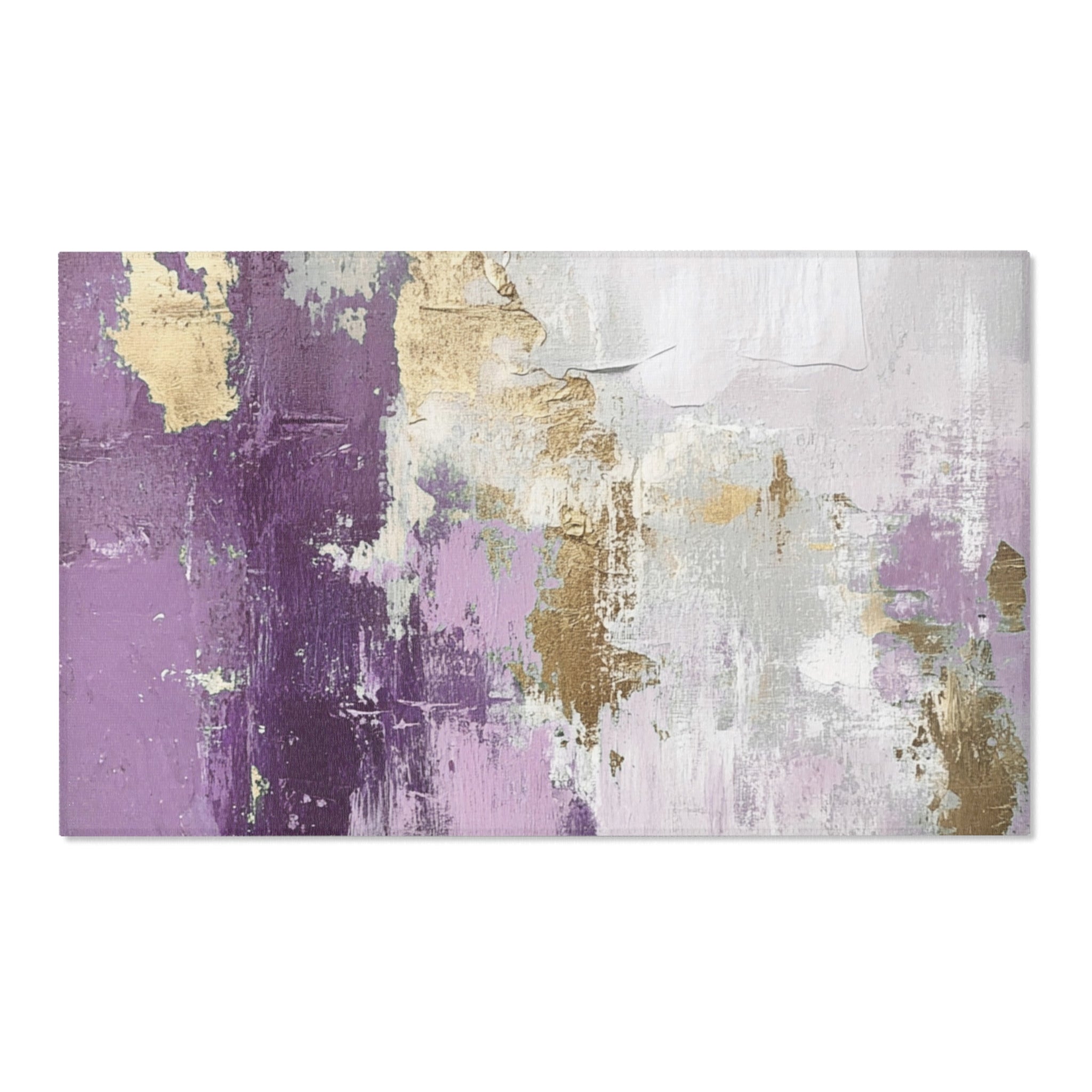 Rustic Abstract Area Rug | Lavender Purple Grey Watercolor Artsy Rug