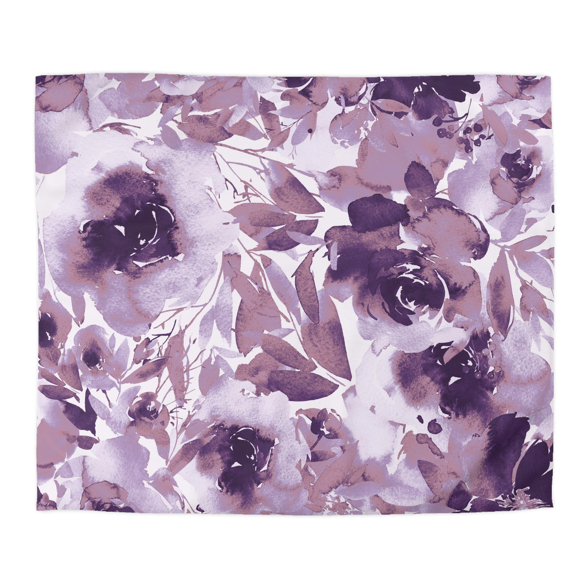 a vibrant and colorful floral pattern with various shades of purple and pink flowers and leaves.
